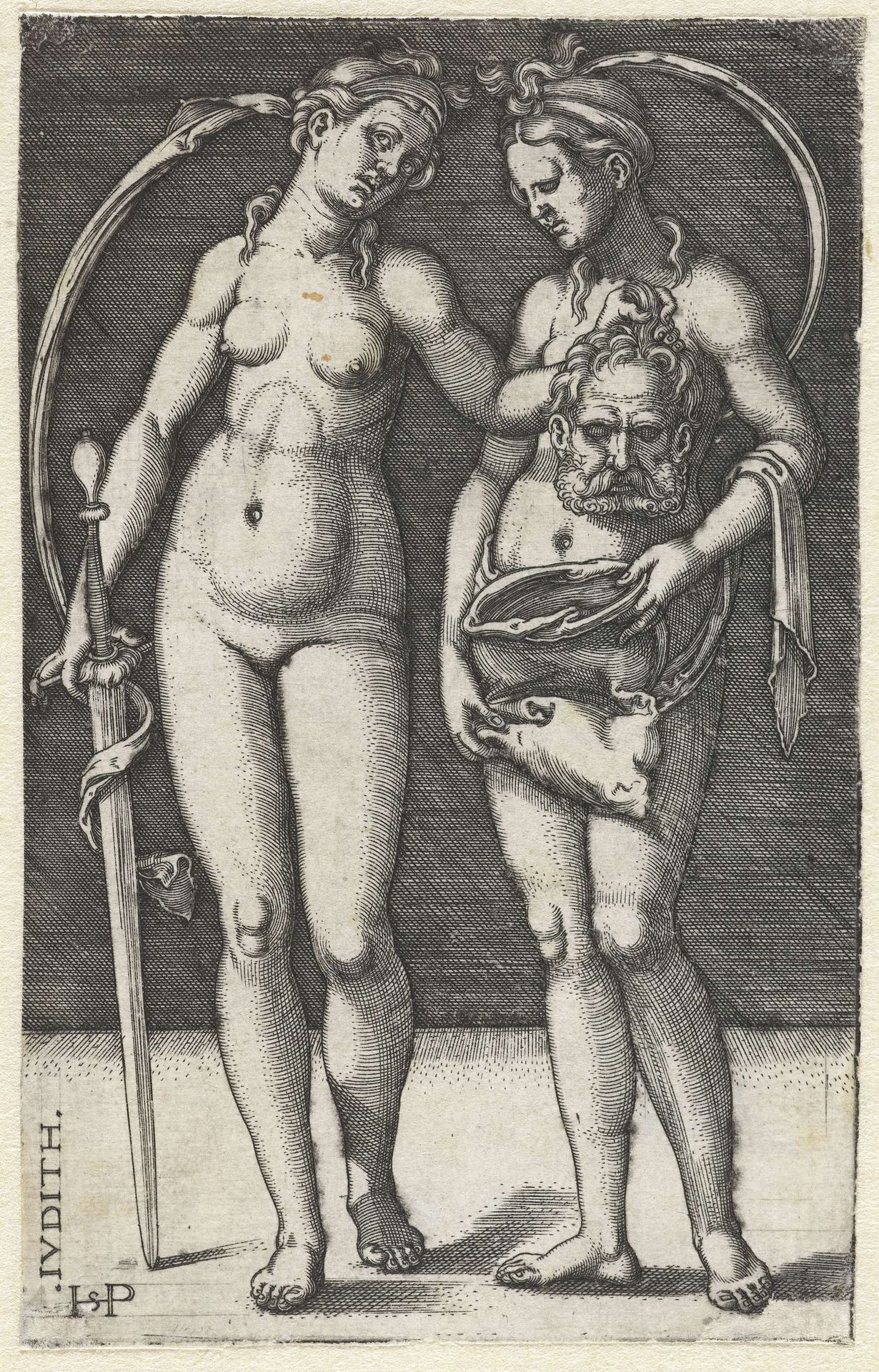 Judith met hoofd van Holofernes en dienstmaagd by Sebald Beham
