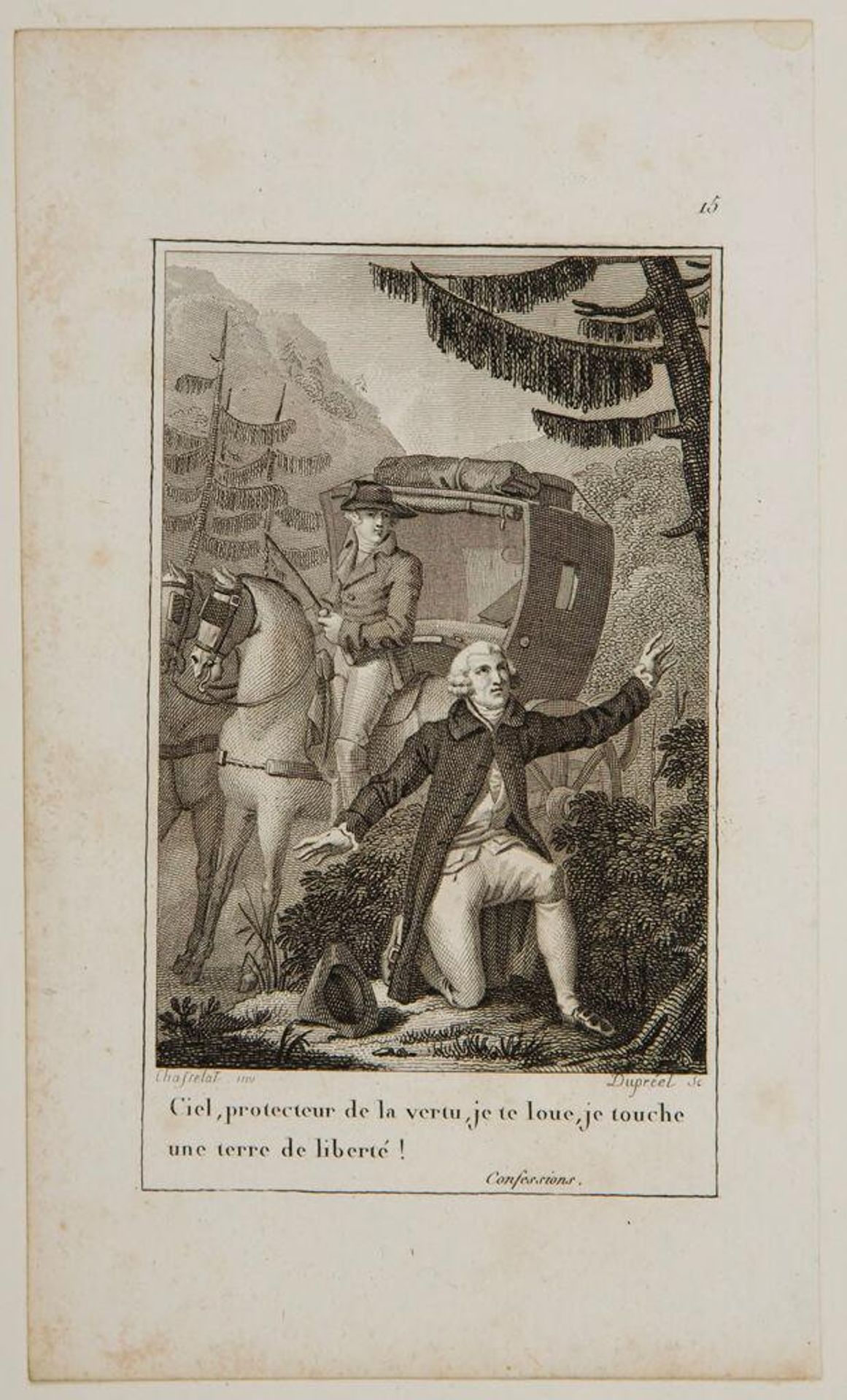 O Heaven, protector of virtue, I touch a land of liberty! by Jean Baptiste Michel DuprÃ©el