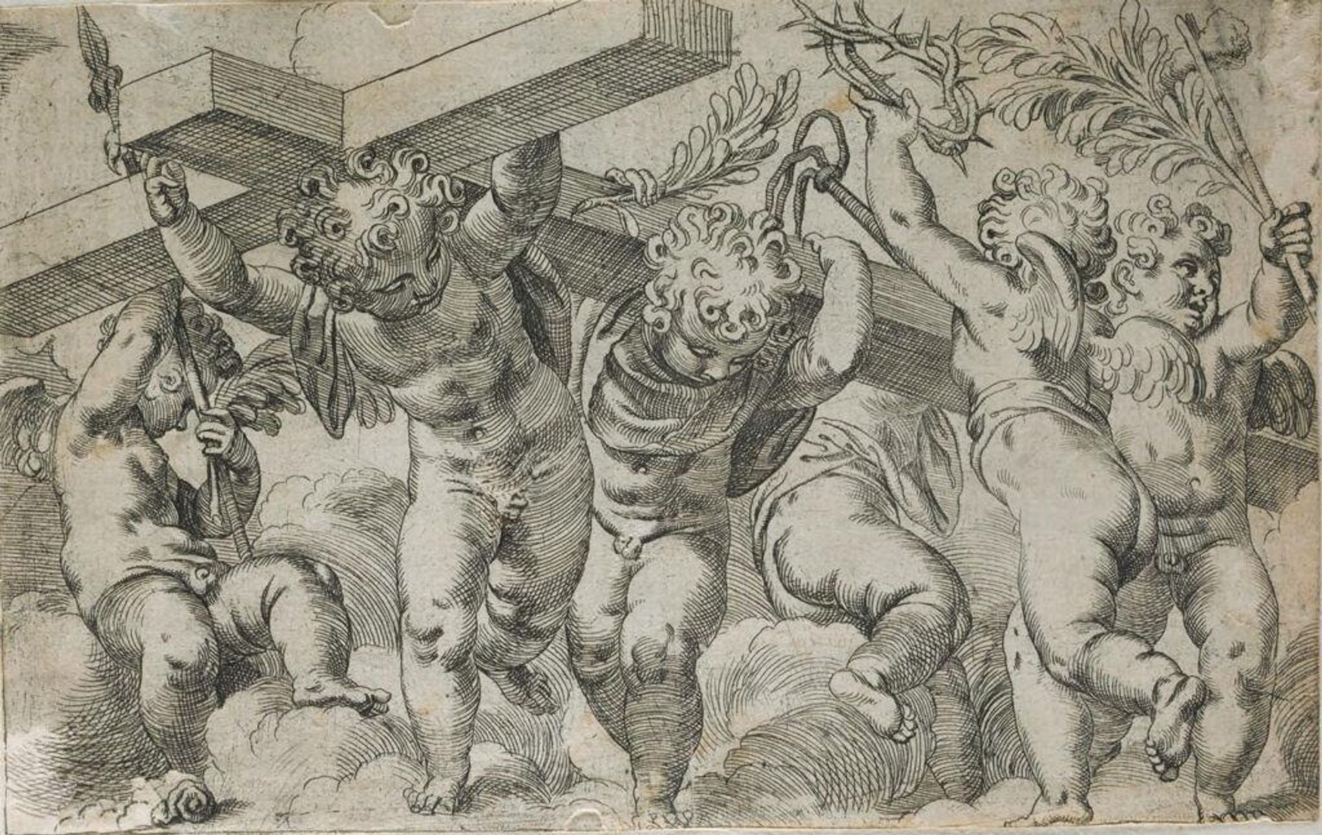 Angels with the Instruments of the Passion by Orazio Farinati