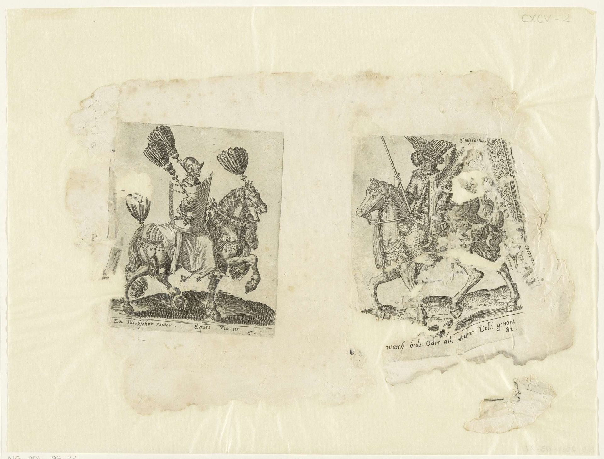 Ottomaanse ruiter en avonturier te paard by Abraham de Bruyn