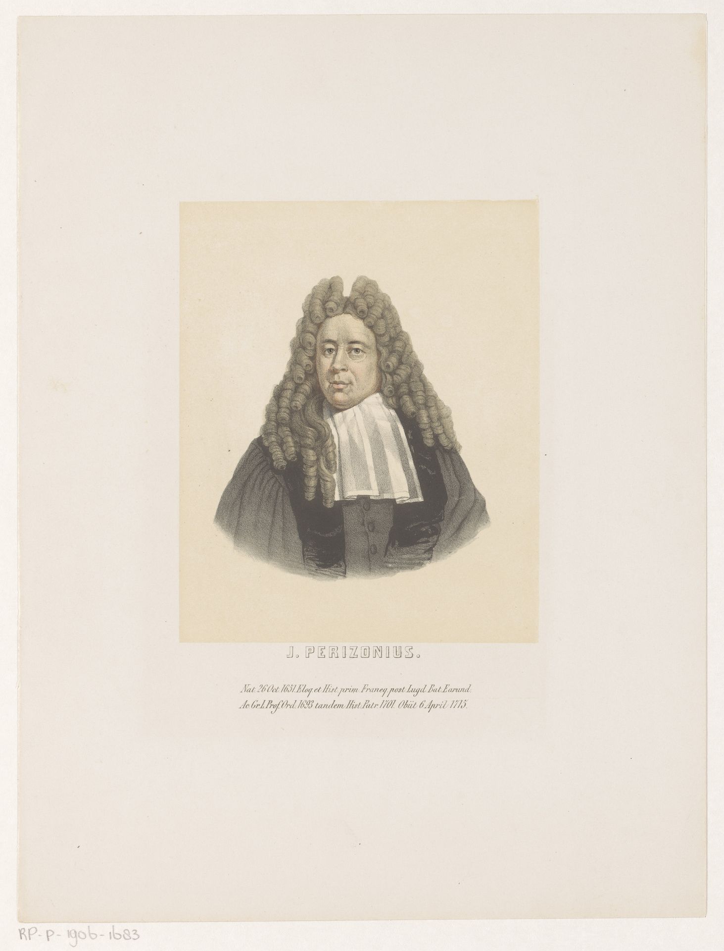Portret van Jacobus Perizonius by Leendert (I) Springer