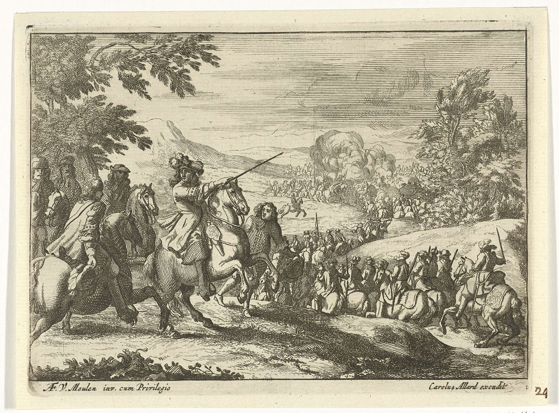 Optrekkende cavalerie by Jan van Huchtenburg