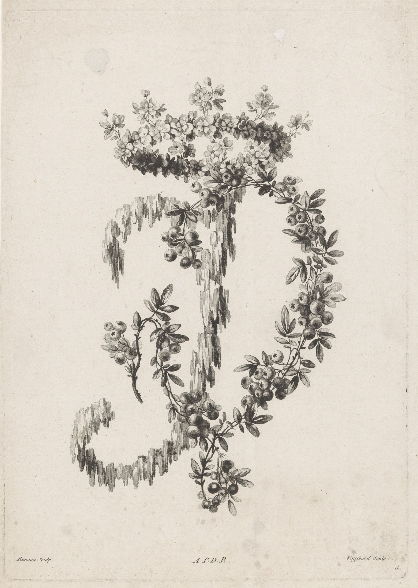 Letter I by Etienne Claude Voysard