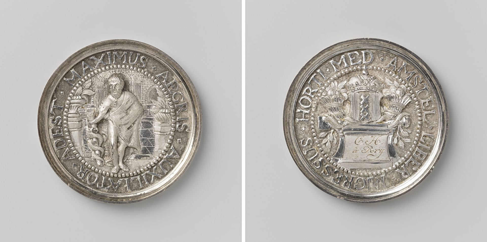 Collegium Medicum te Amsterdam, toegangspenning voor de hortus medicus voor C.H. a Roy, lid van de Commissie van Geneeskundig Toevoorzicht by Willem de Wijs