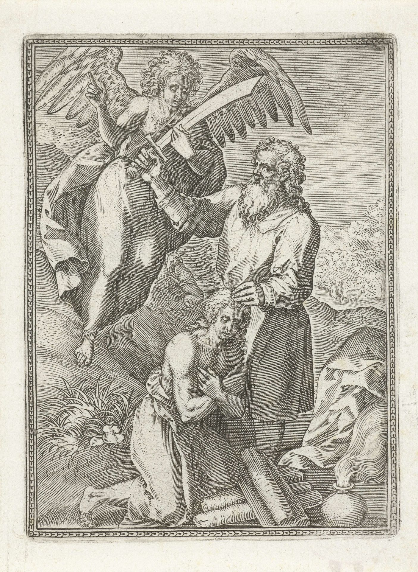 Offer van Abraham by Johann Sadeler I