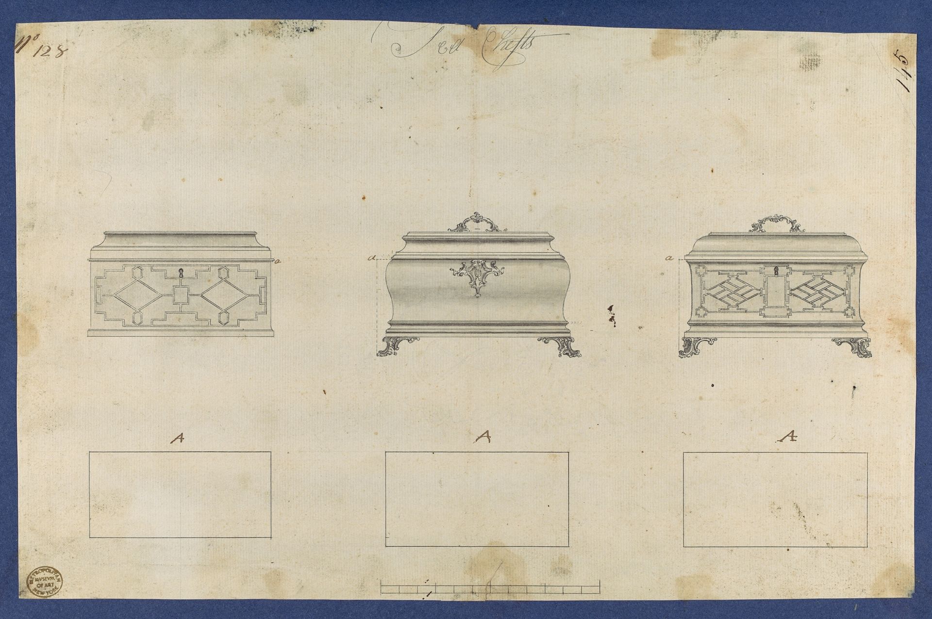 Tea Chests, in Chippendale Drawings, Vol. I by Thomas Chippendale