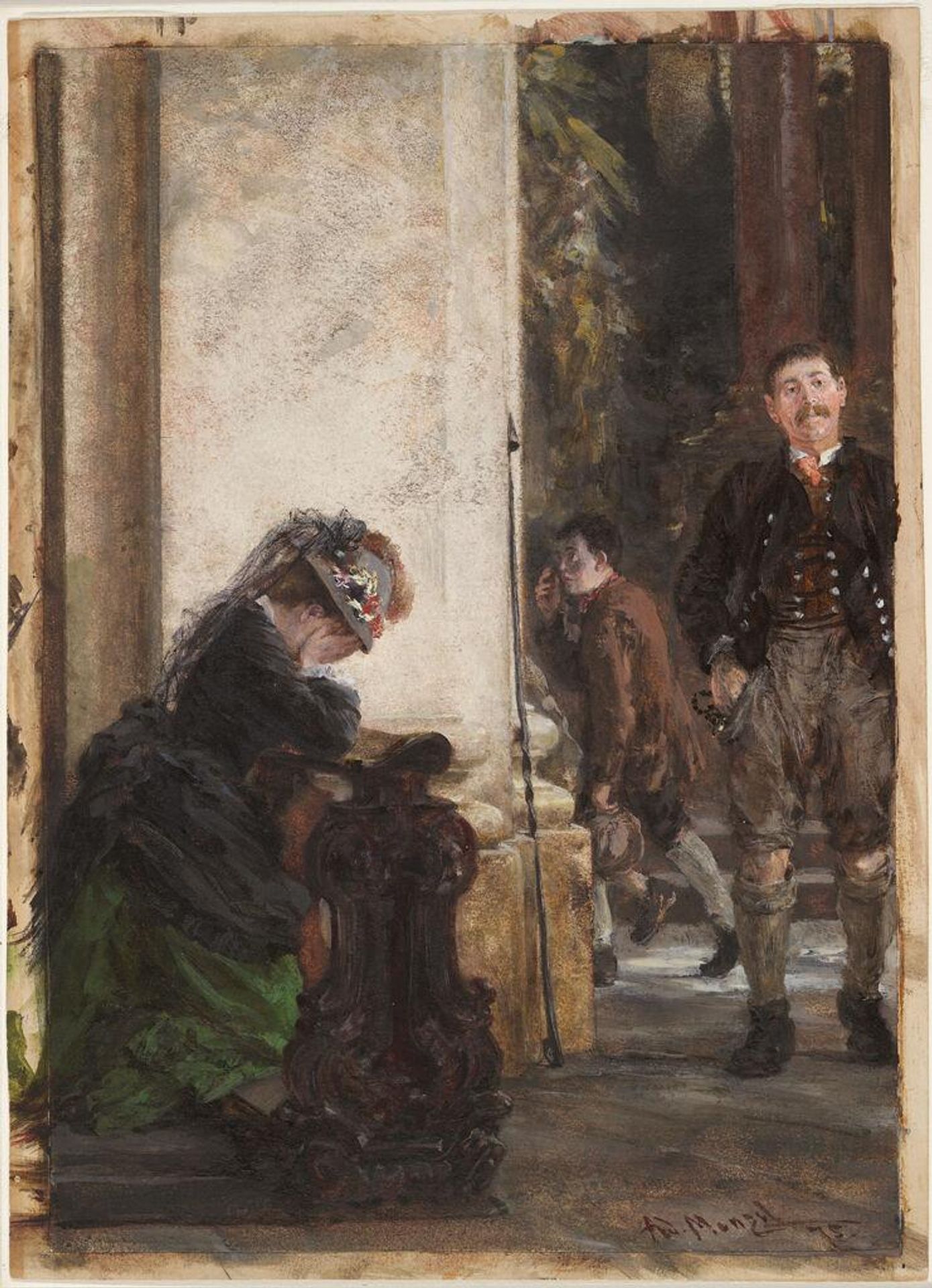 Before Confession by Adolph Menzel