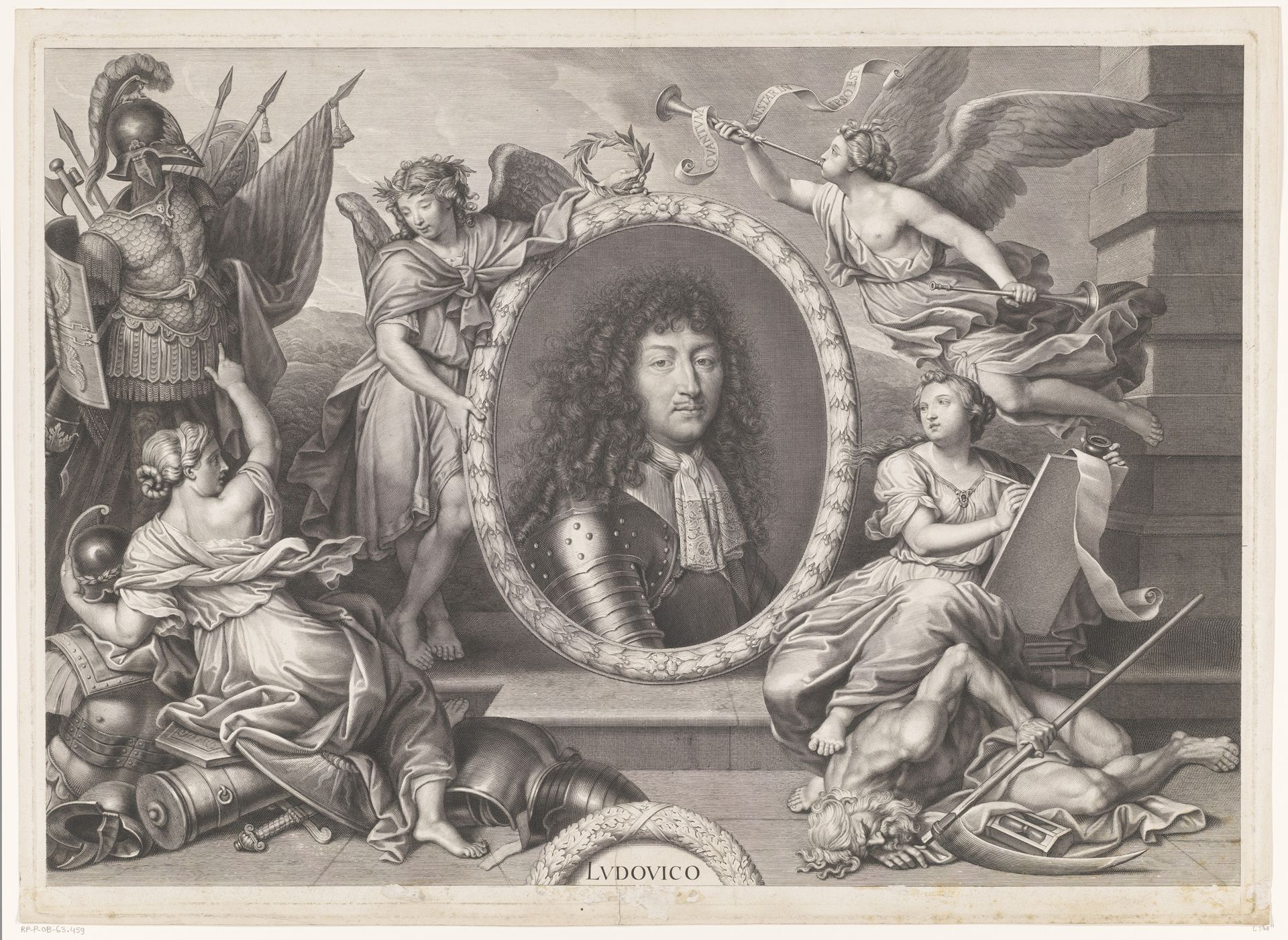 Allegorisch portret van Lodewijk XIV (bovenste deel) by Francois de Poilly
