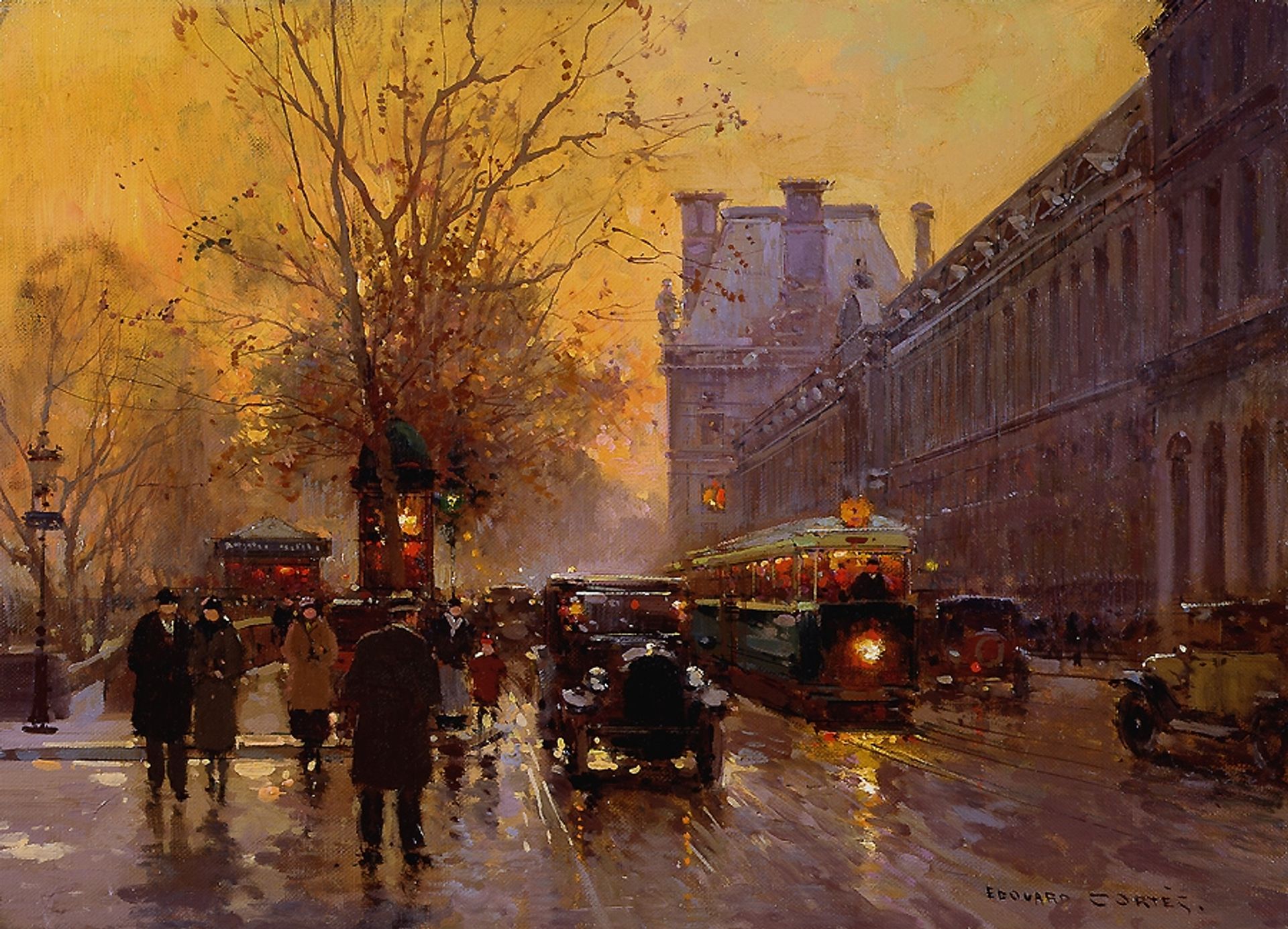Quay du Louvre by Edouard Cortes