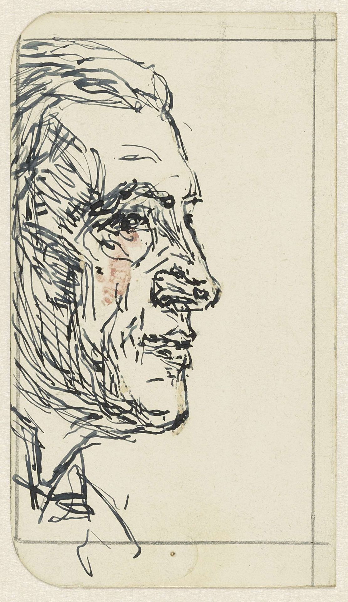 Mansportret, in profiel naar rechts by Jan Veth