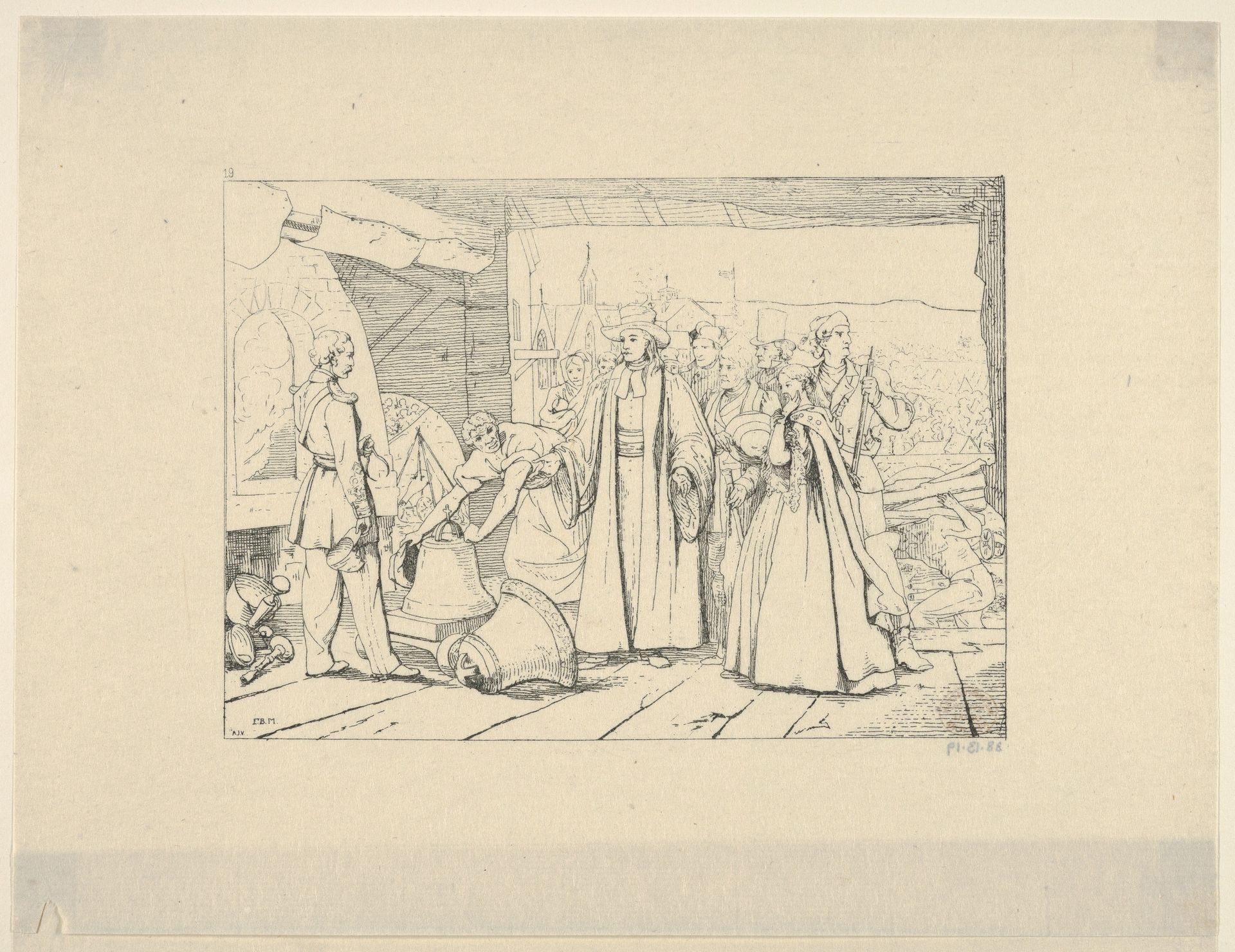 Offering of Bells to be Cast into Cannon (from Confederate War Etchings) by Adalbert John Volck