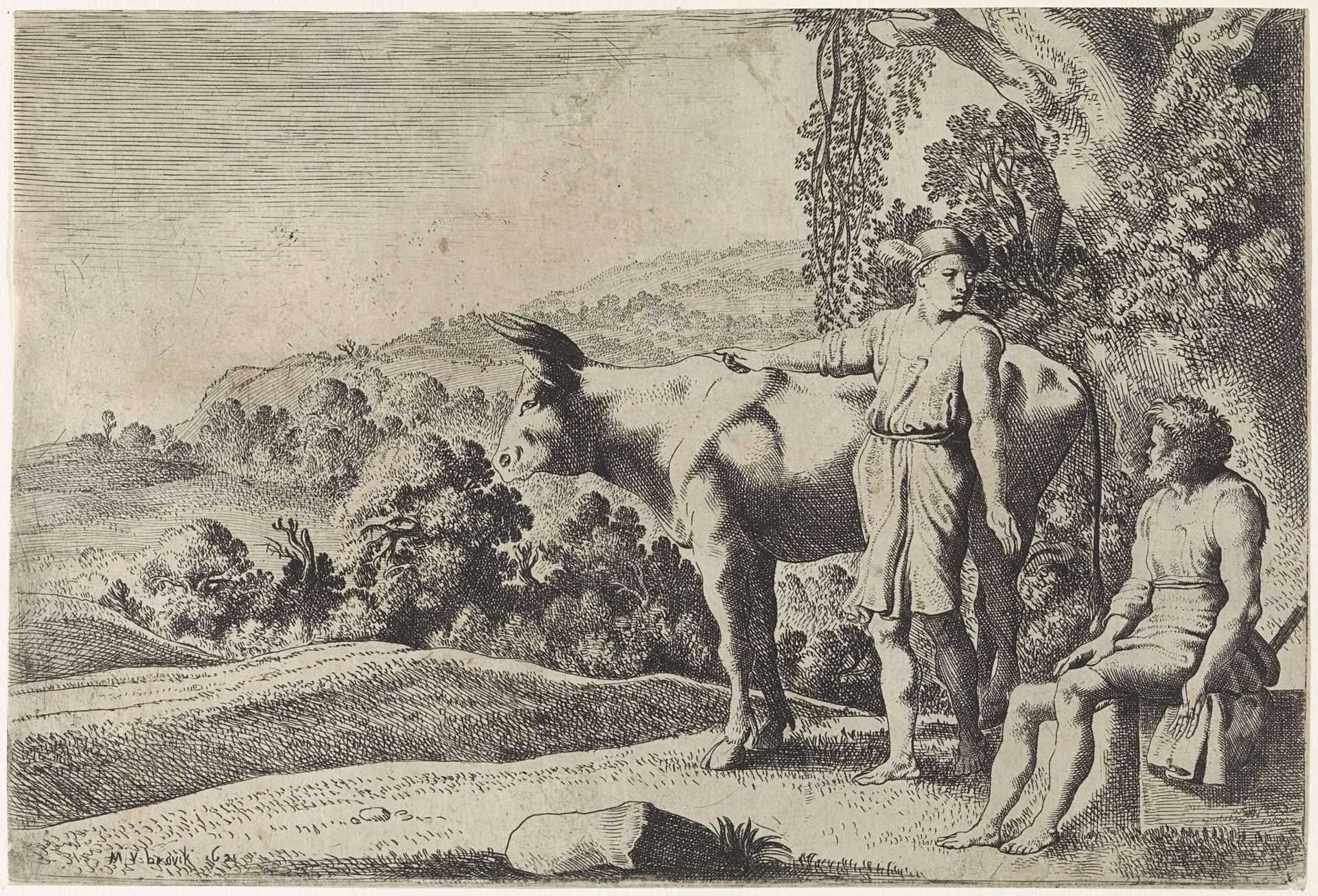 Mercurius in gesprek met Argus by Moyses van Wtenbrouck