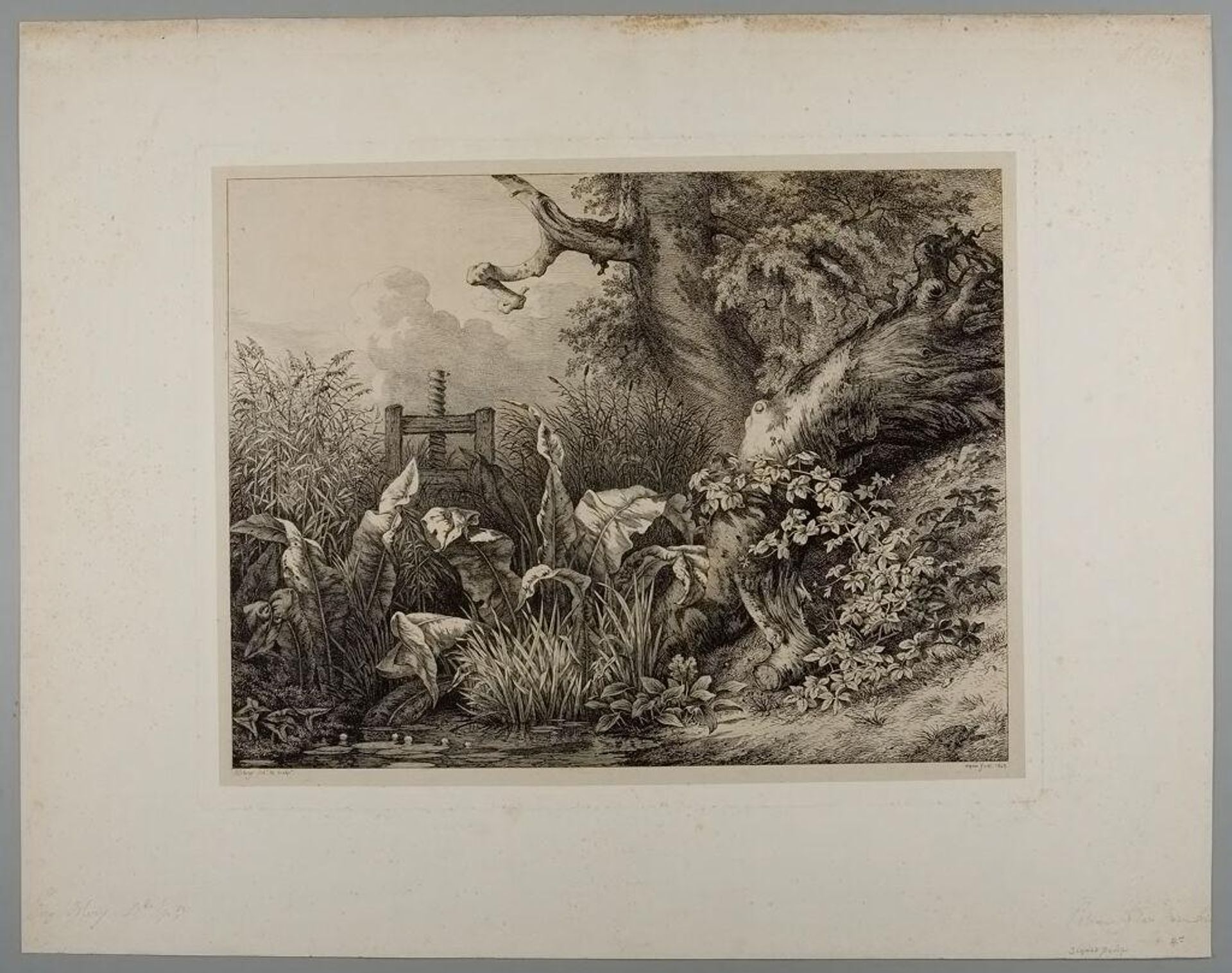 Dock and Brambles at the Sluice by Eugène Stanislas Alexandre Bléry