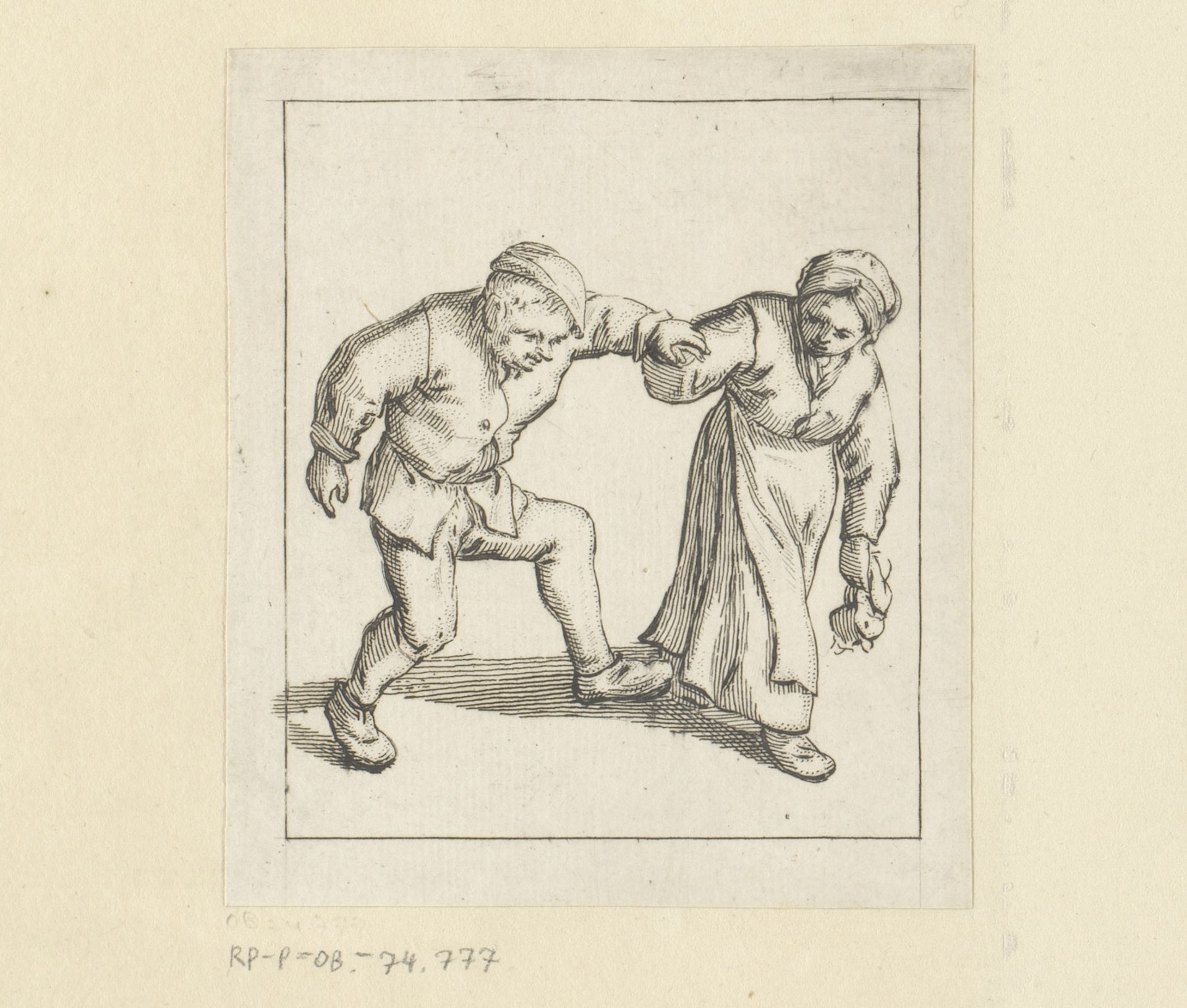 Dansende man met een vrouw by Anonymous