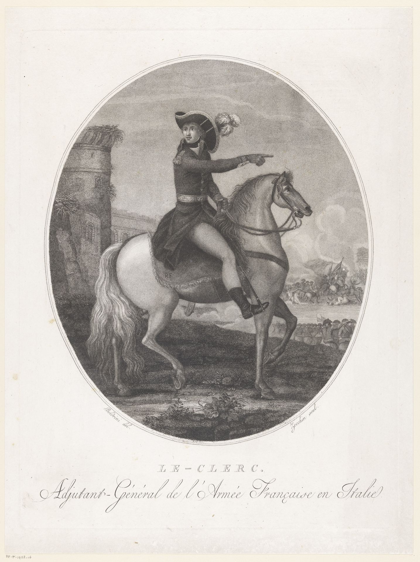 Portret van een onbekende man te paard by Antonio Zecchin