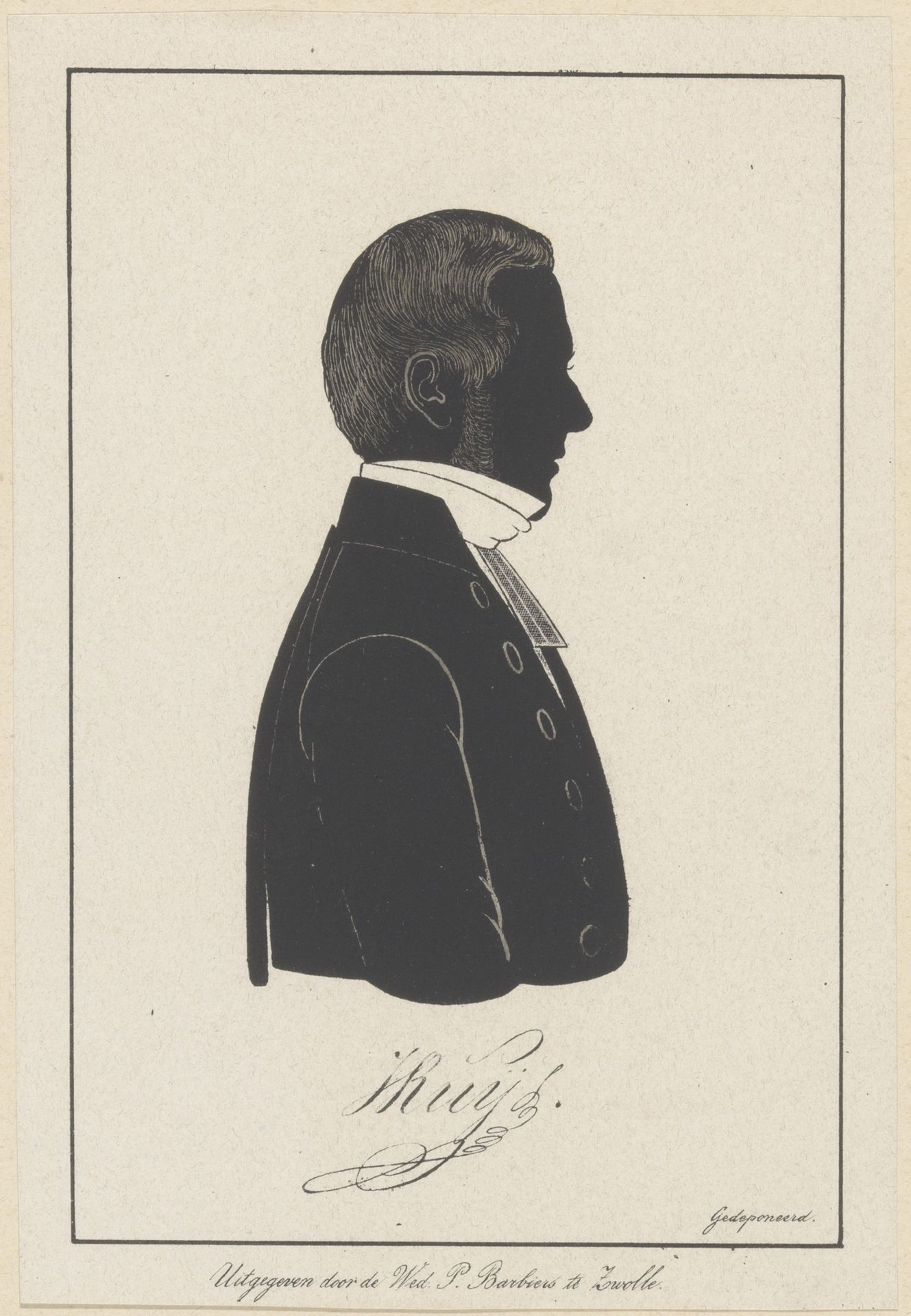 Silhouetportret van J. Ruys by Pieter (IV) Barbiers
