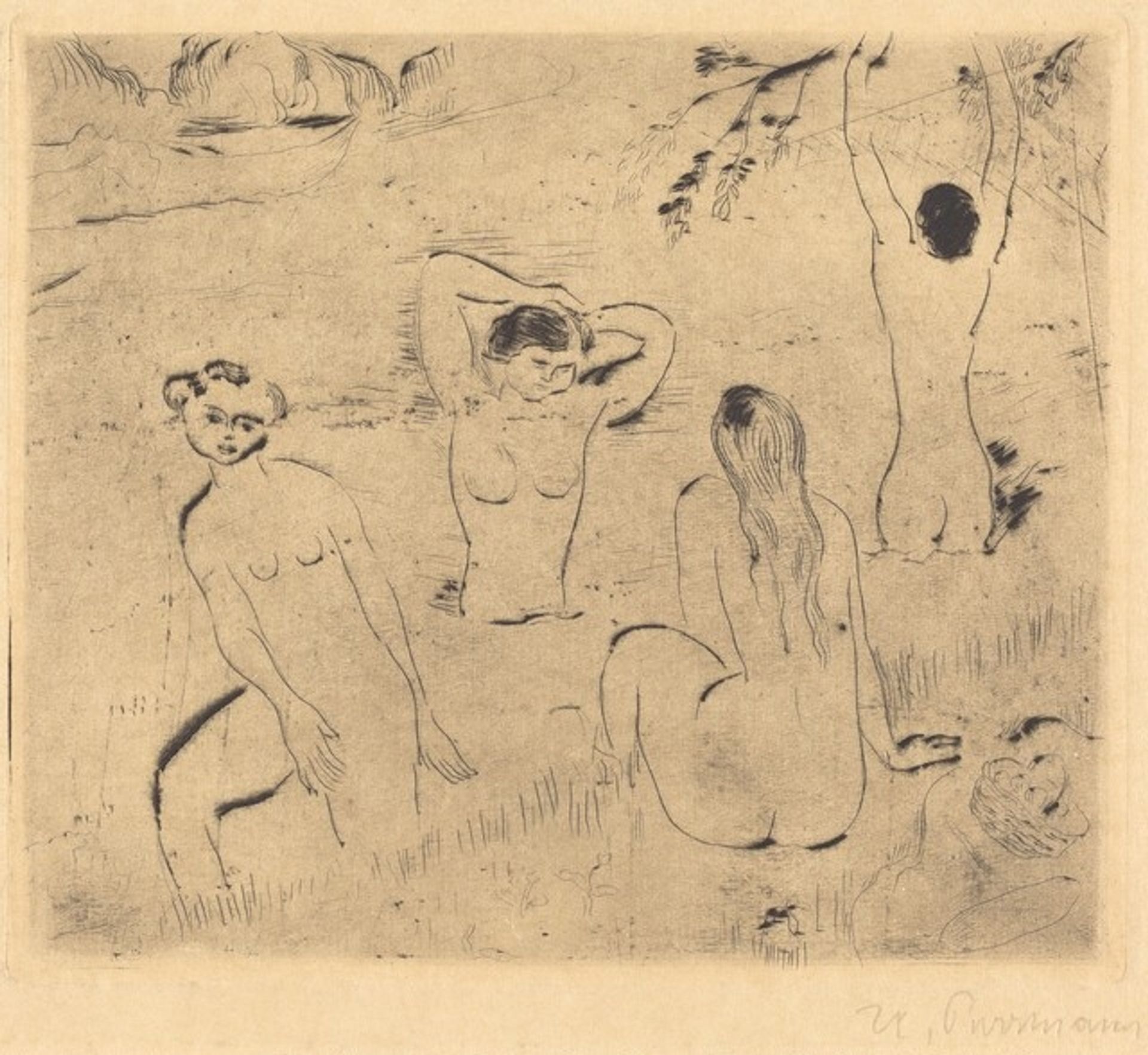 Four Bathers by Hans Purrmann
