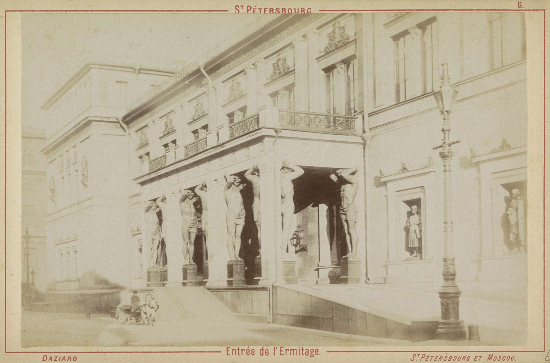 Ingang van de Hermitage in Sint-Petersburg met atlanten by J. Daziaro