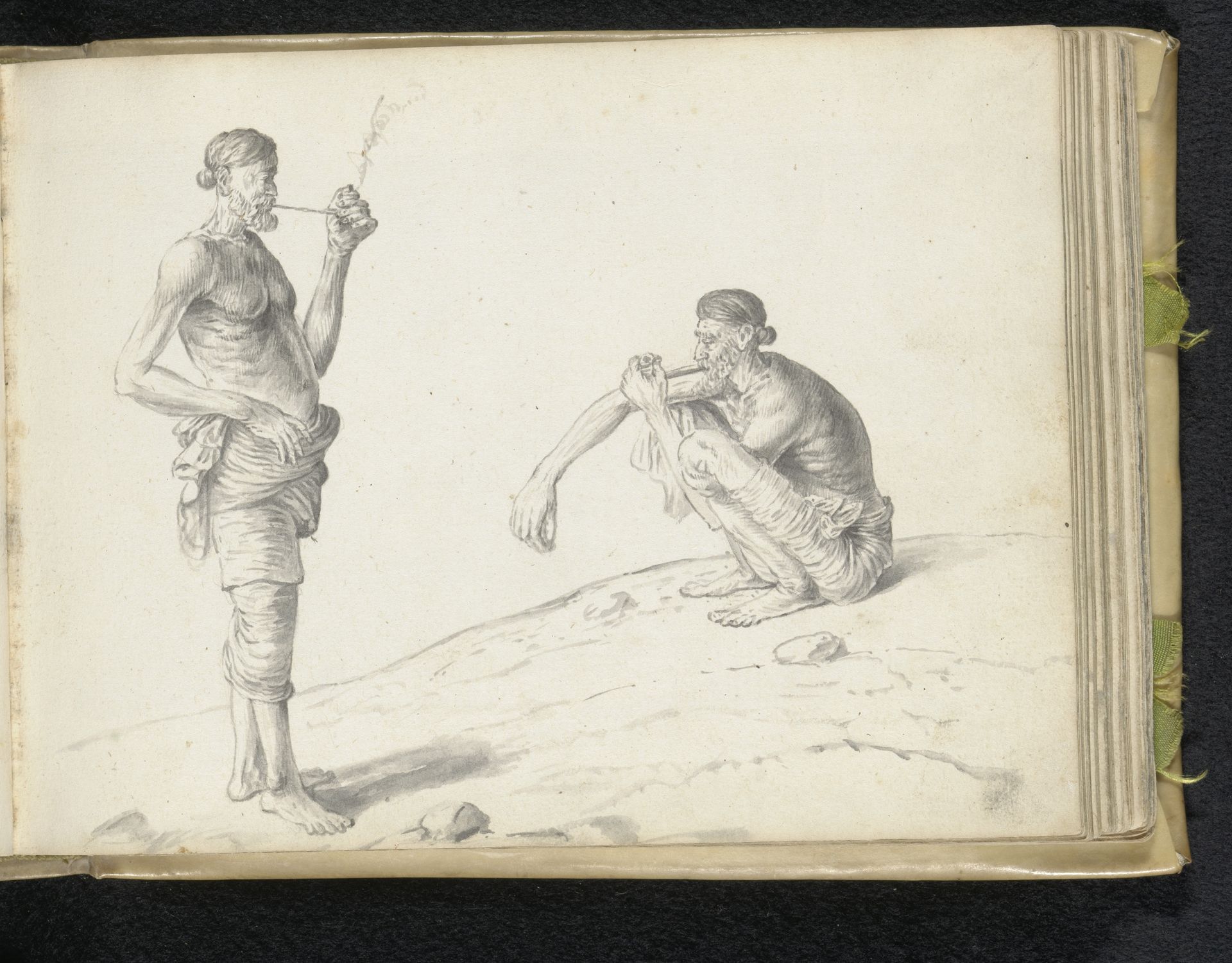 Two men smoking a pipe by Esaias Boursse