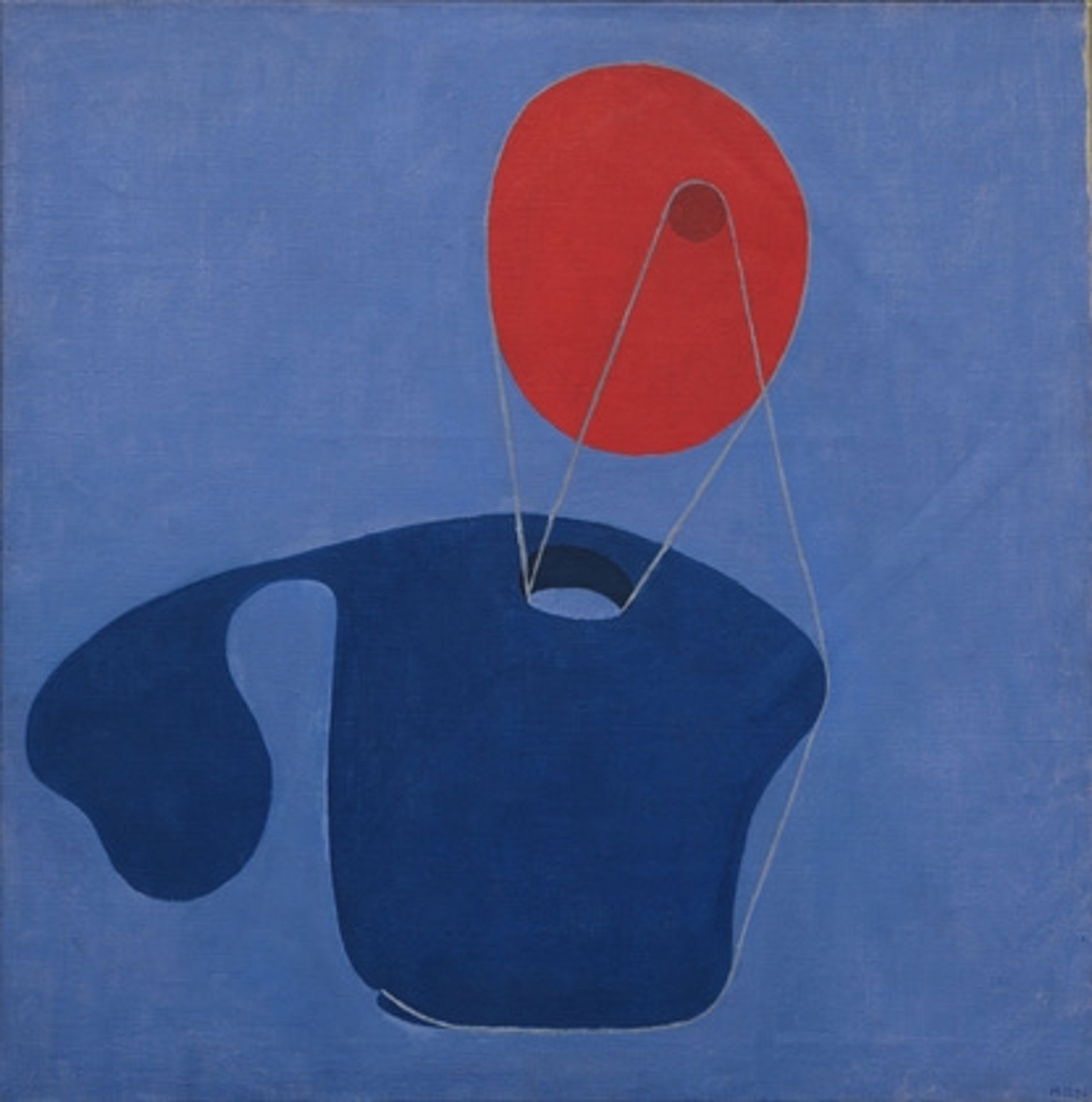 Red head, blue body by Meret Oppenheim