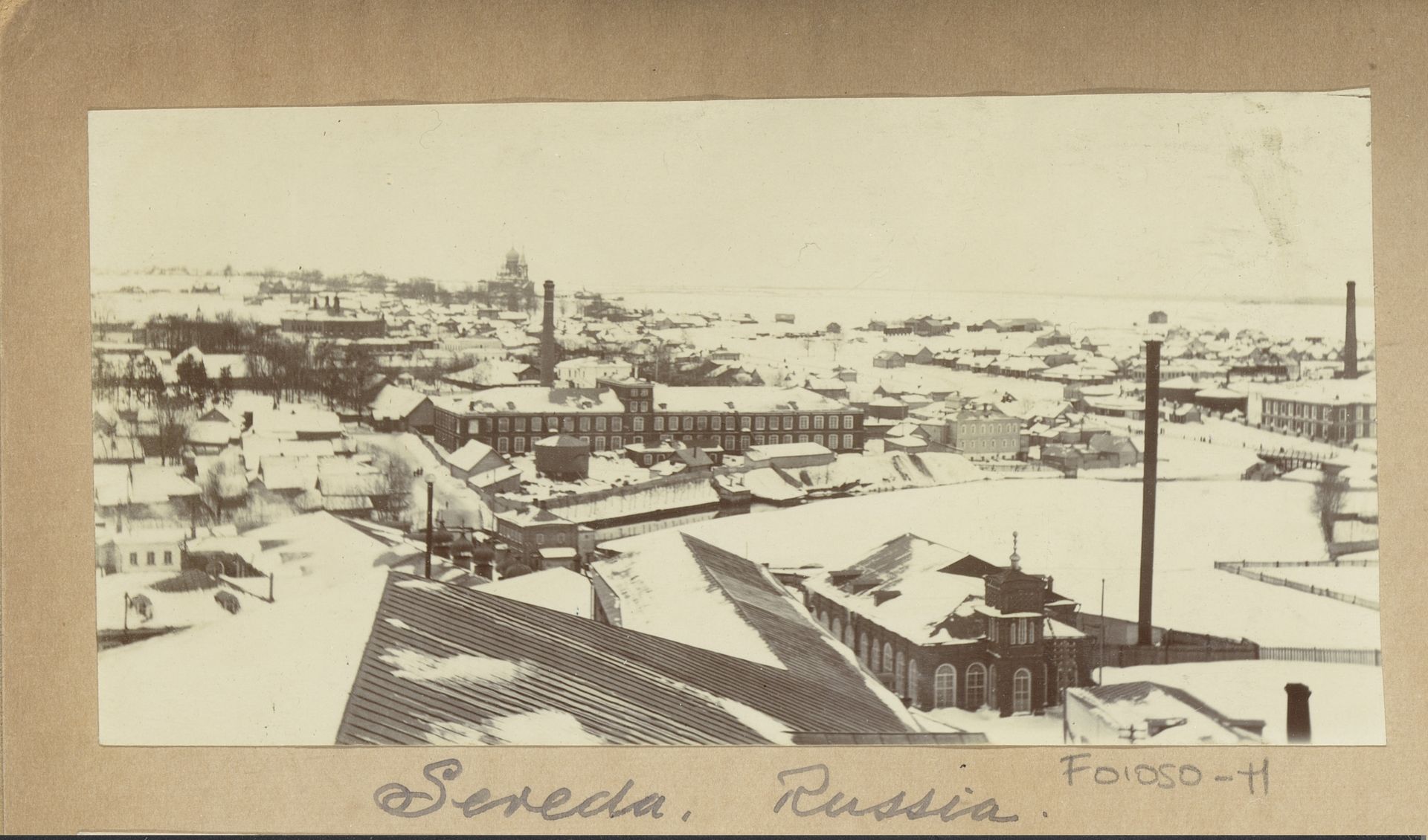 Gezicht op besneeuwde stad Sereda in Rusland by Joseph Cheetham