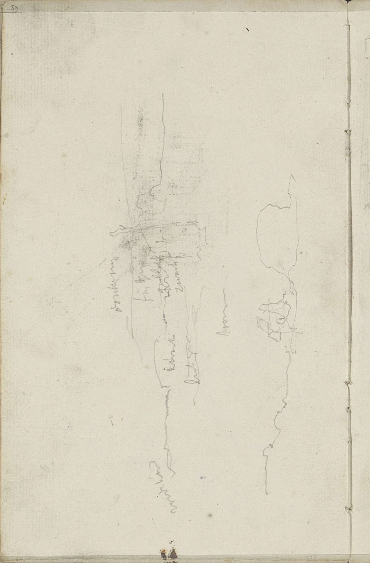 Studie, mogelijk van een landschap met wolkenlucht by George Hendrik Breitner