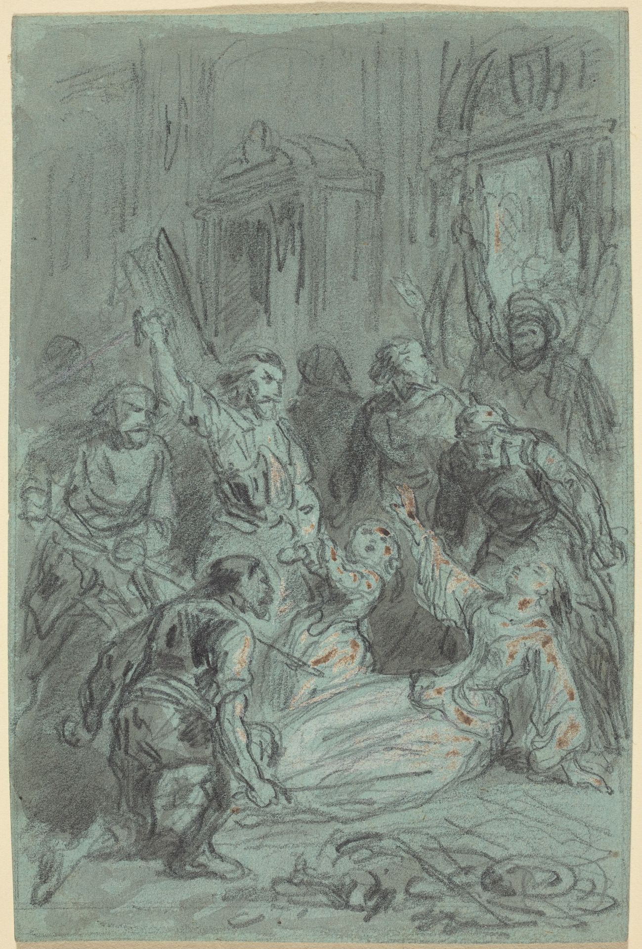 A Dramatic Scene with a Fainting Woman by Gustave Dore
