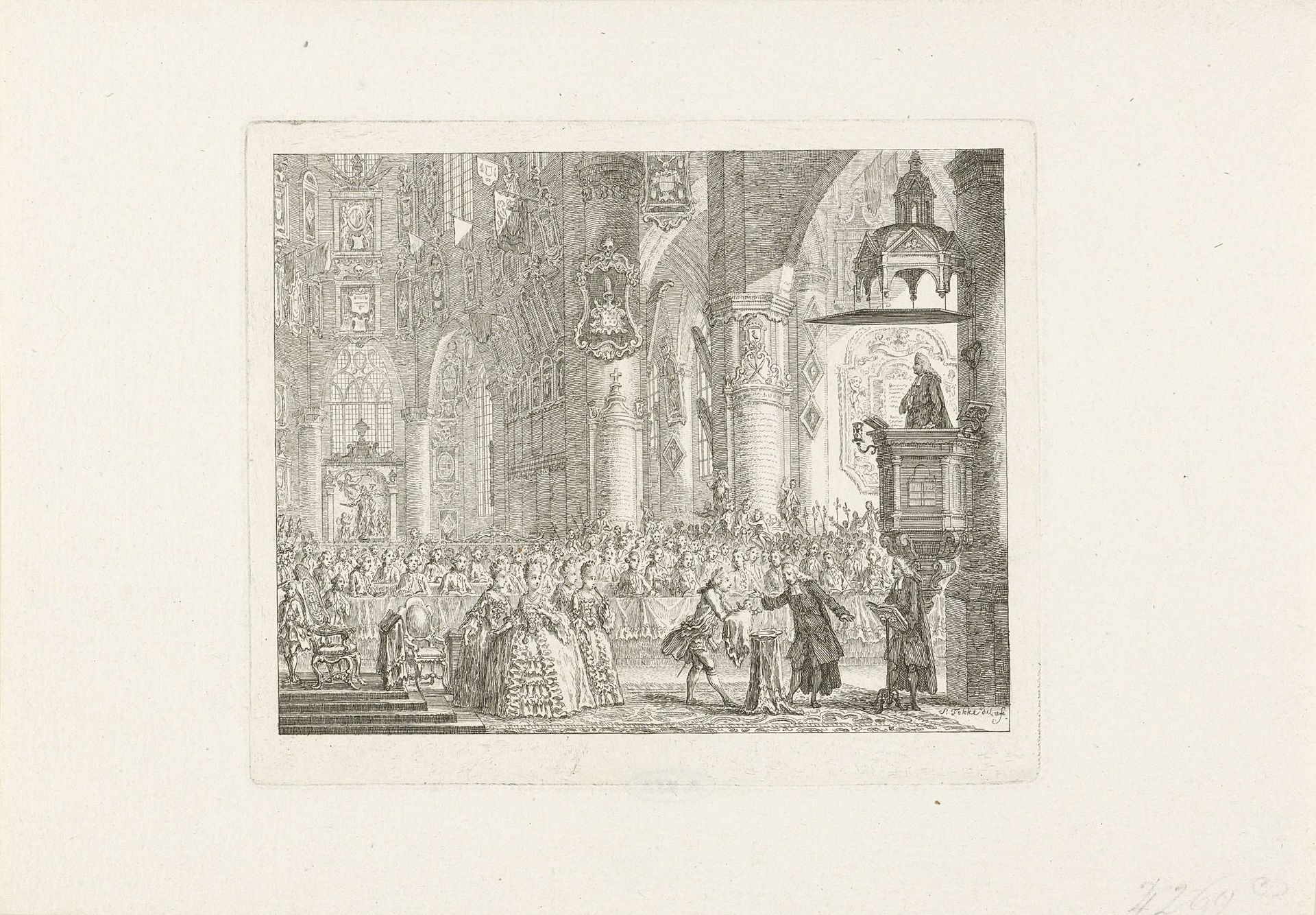 Doop van prins Willem Frederik, 1772 by Simon Fokke