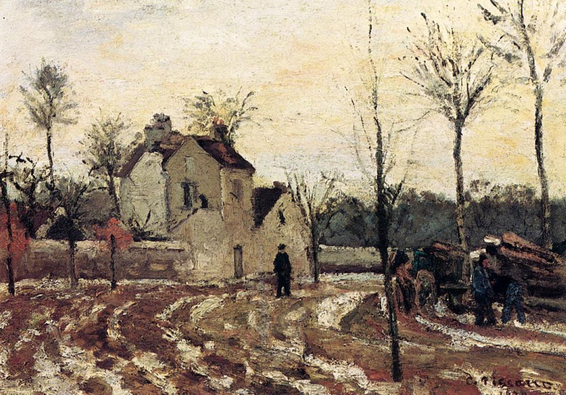 Thaw, Pontoise by Camille Pissarro