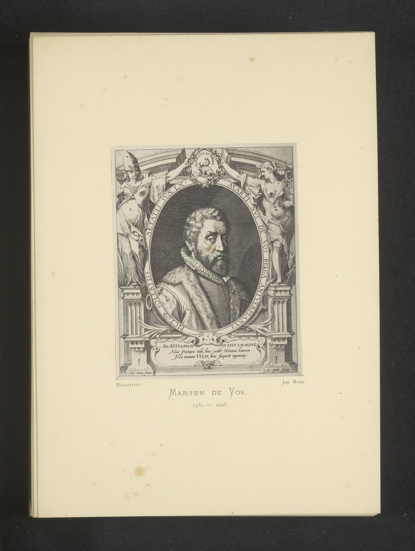 Reproductie van een gravure van een portret van Maerten de Vos door Aegidius Sadeler by Joseph Maes