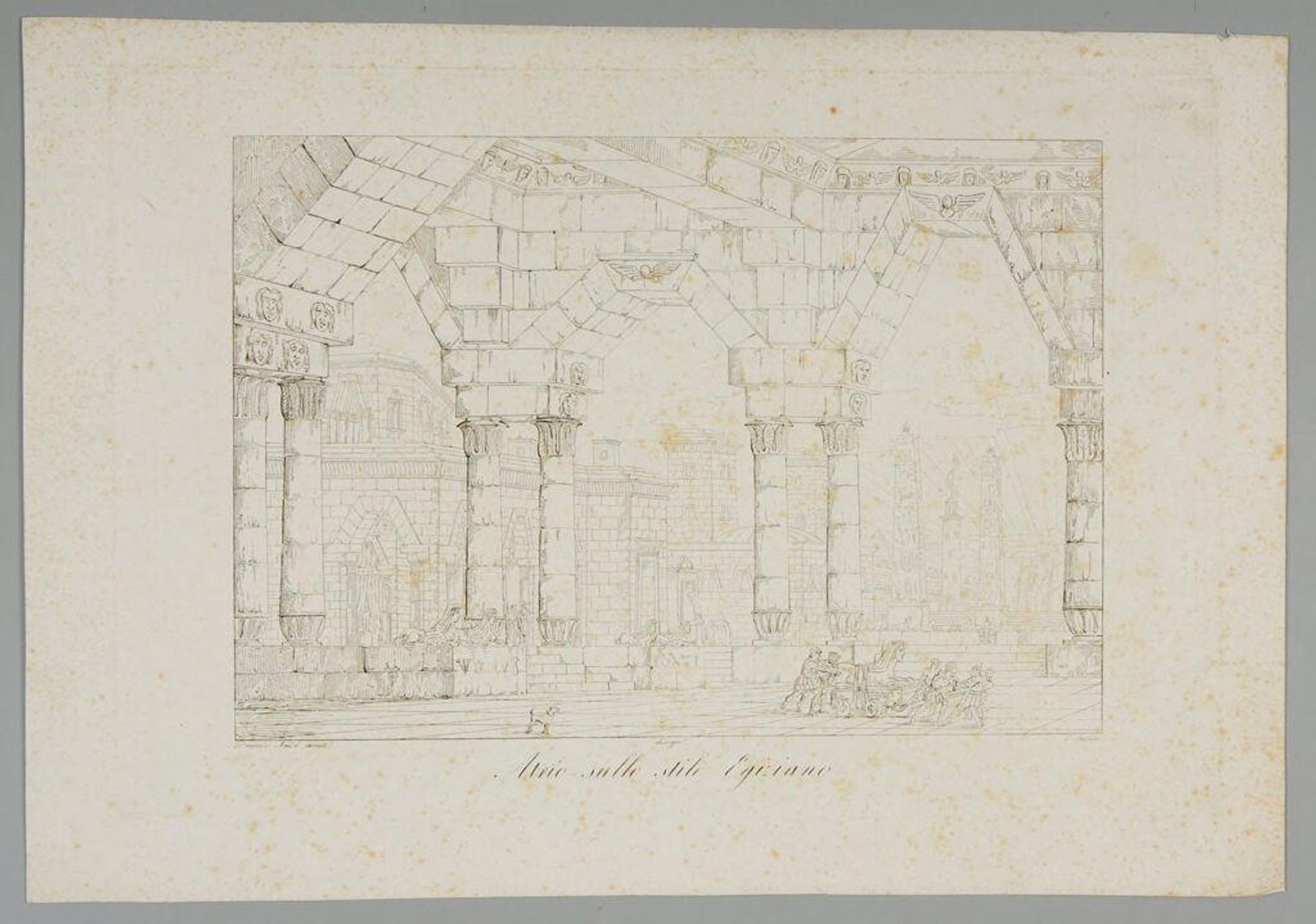 Atrium in the Egyptian Style, with Truncated Arches by Domenico Amici
