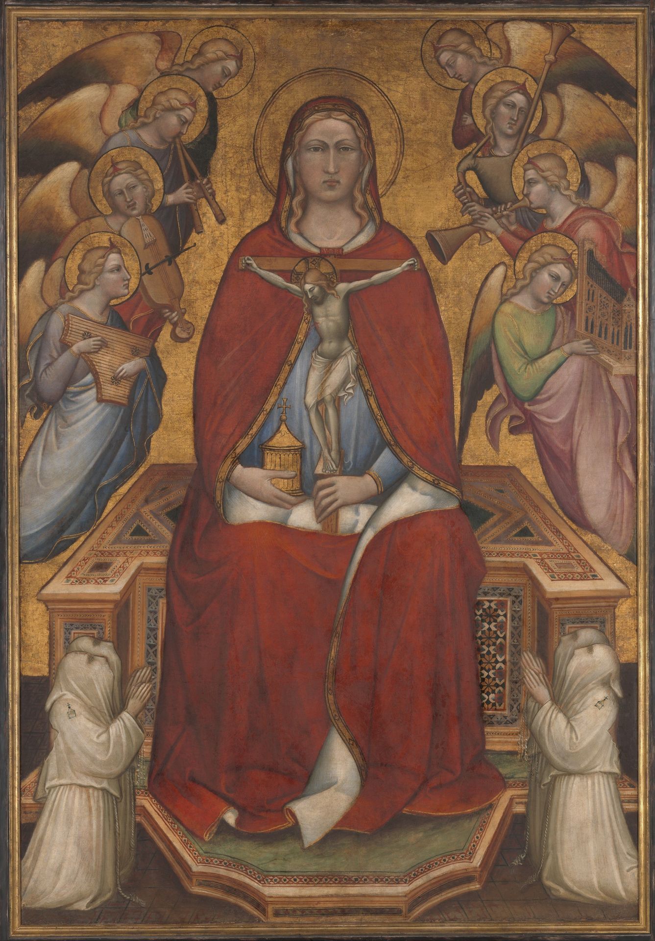 Saint Mary Magdalen Holding a Crucifix; (reverse) The Flagellation by Spinello Aretino (Spinello di Luca Spinelli)