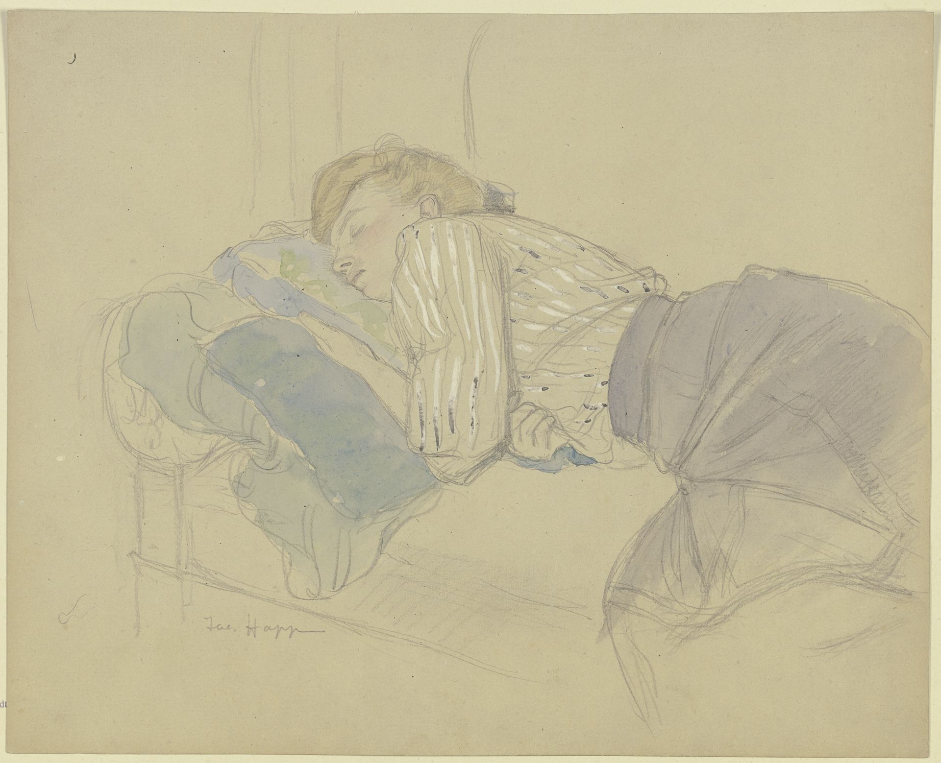 Sleeping young woman by Jacob Happ