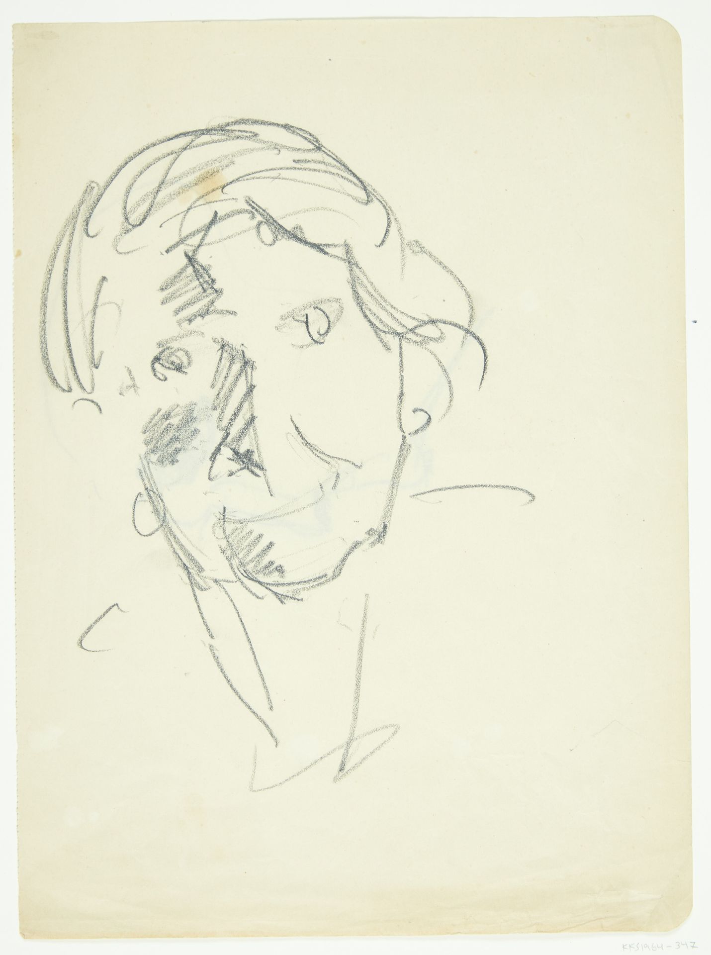 Portræt af kunstnerens hustru, malerinden Agnes Weie (1878-1964), en face by Edvard Weie