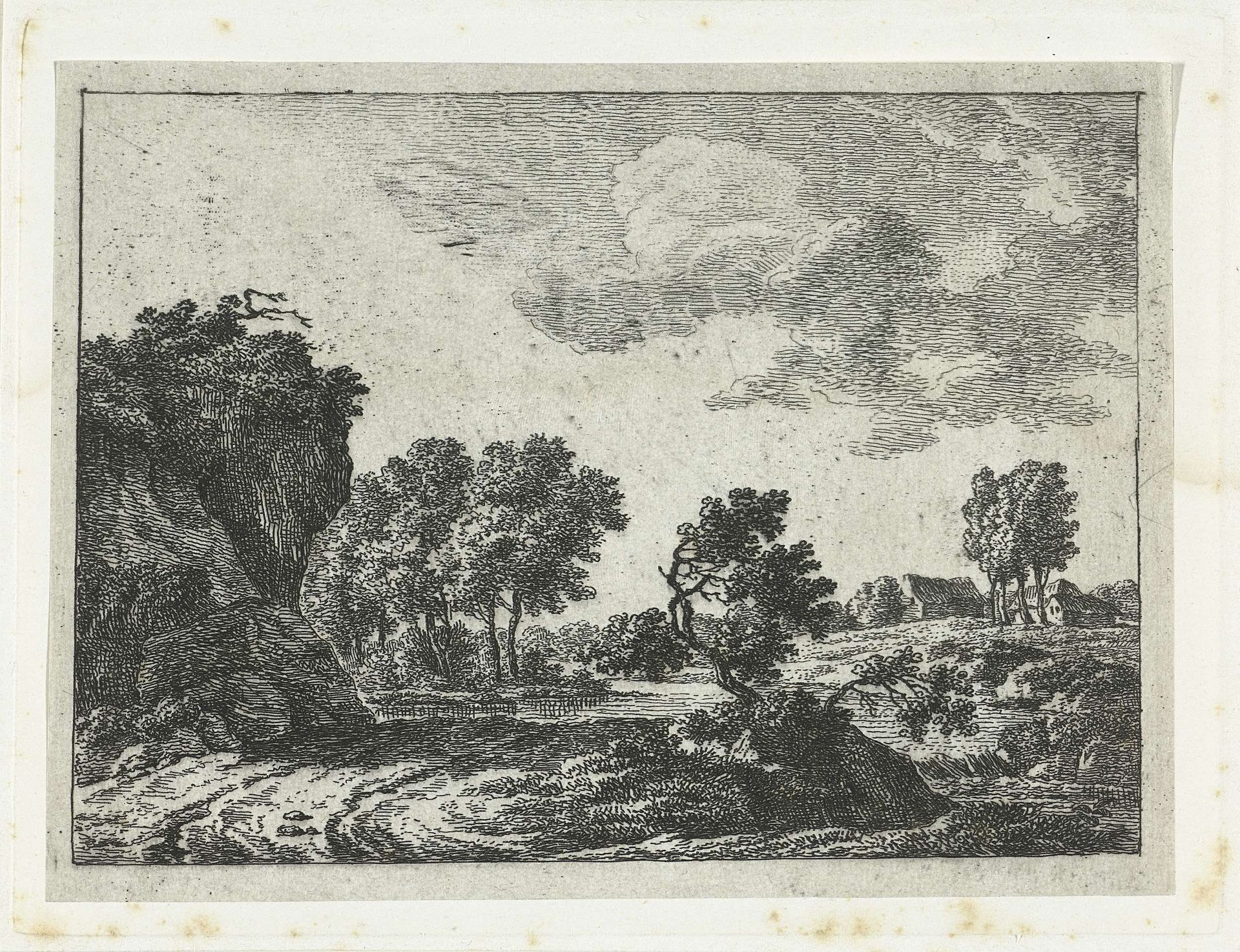 Landschap met kleine waterval by Frédéric Théodore Faber