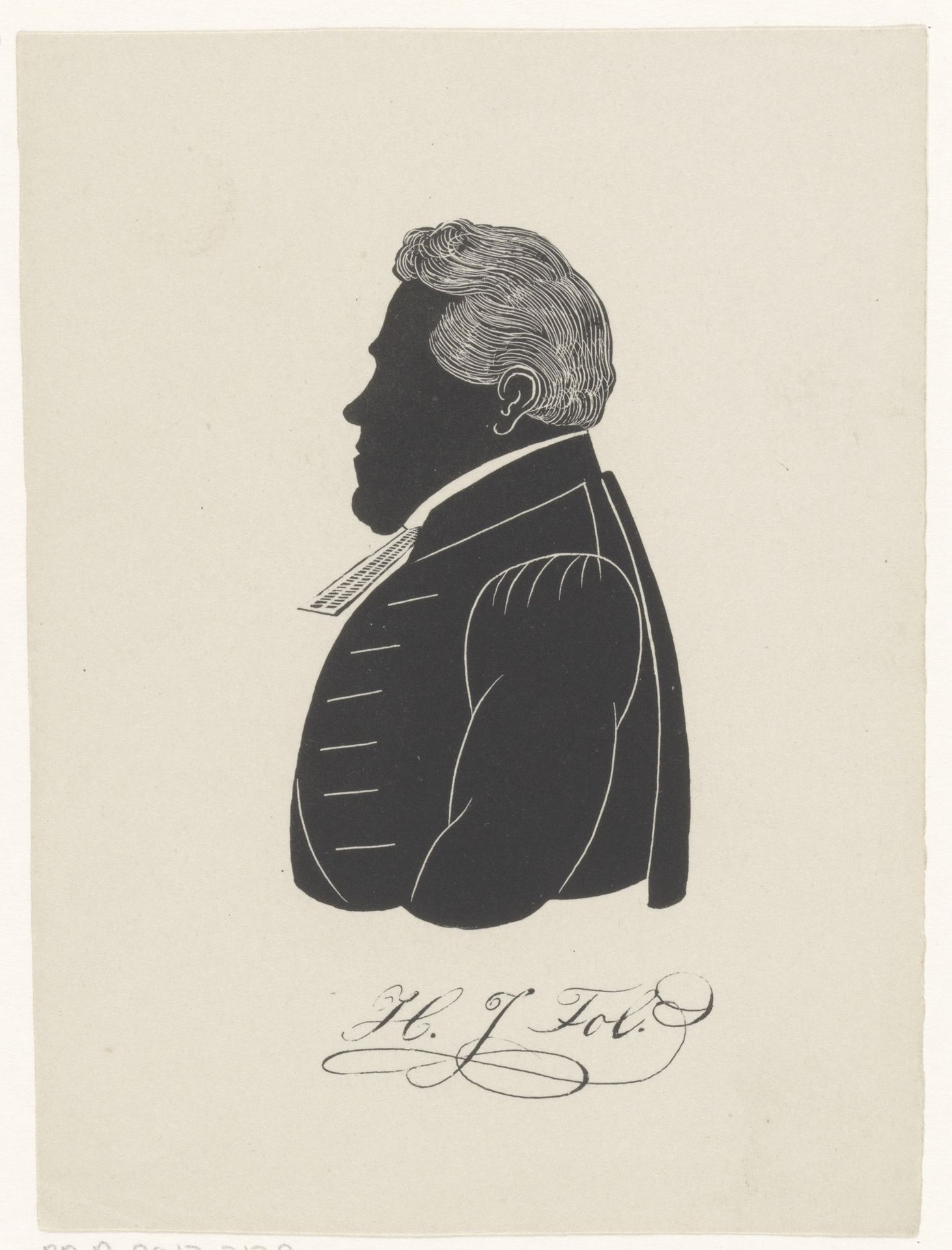Silhouetportret van Hendrik Jacob Tol by Pieter (IV) Barbiers