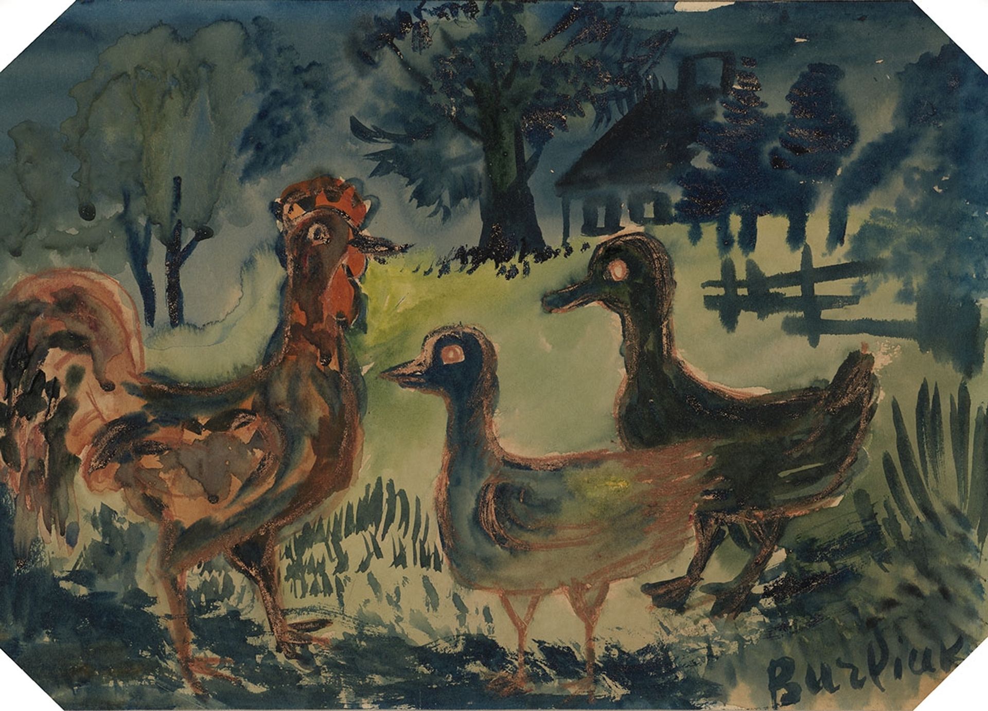Red Cockerel by David Burliuk