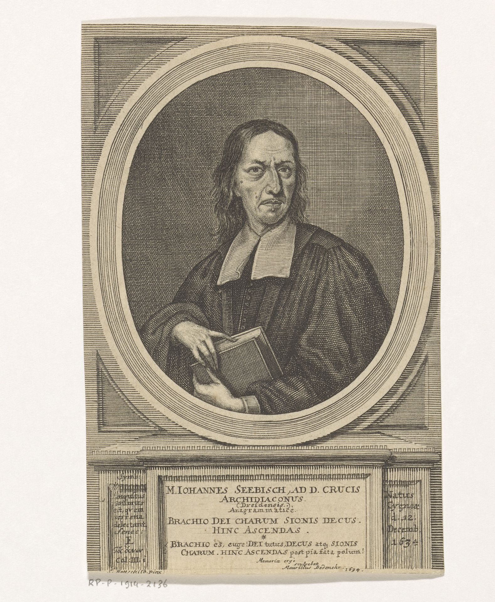 Portret van Johannes Seebisch by Moritz Bodenehr