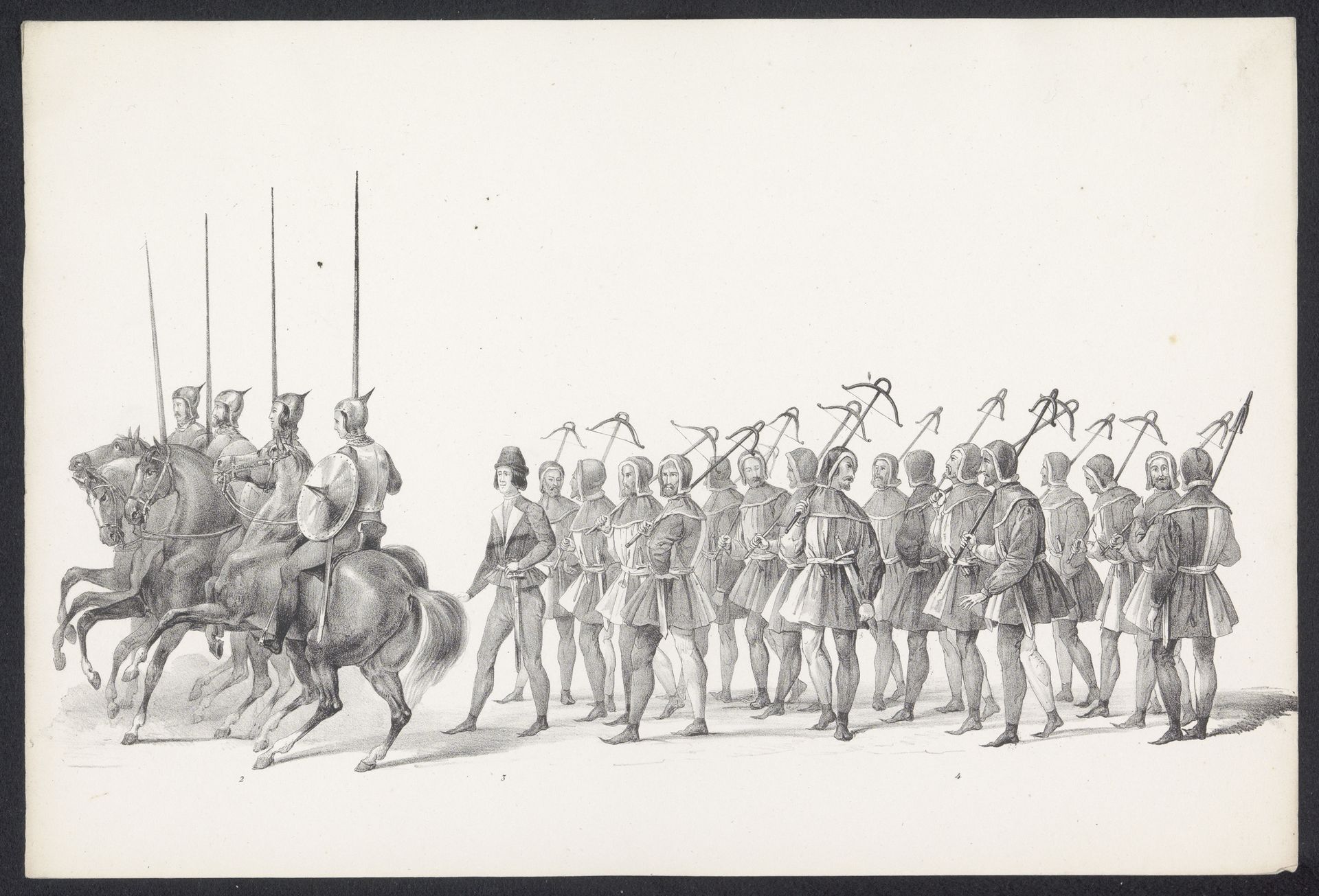 Maskerade door studenten van de Leidse Hogeschool, 1840 (plaat 2) by Jacobus Ludovicus Cornet