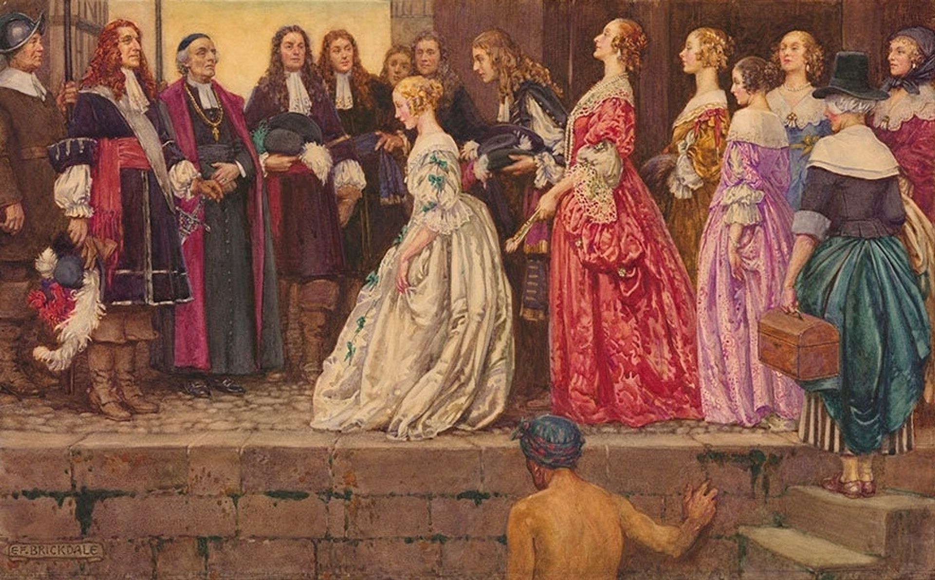 Women Coming to Quebec in 1667, in Order to Be Married to the French Canadian Farmers by Eleanor Fortescue-Brickdale