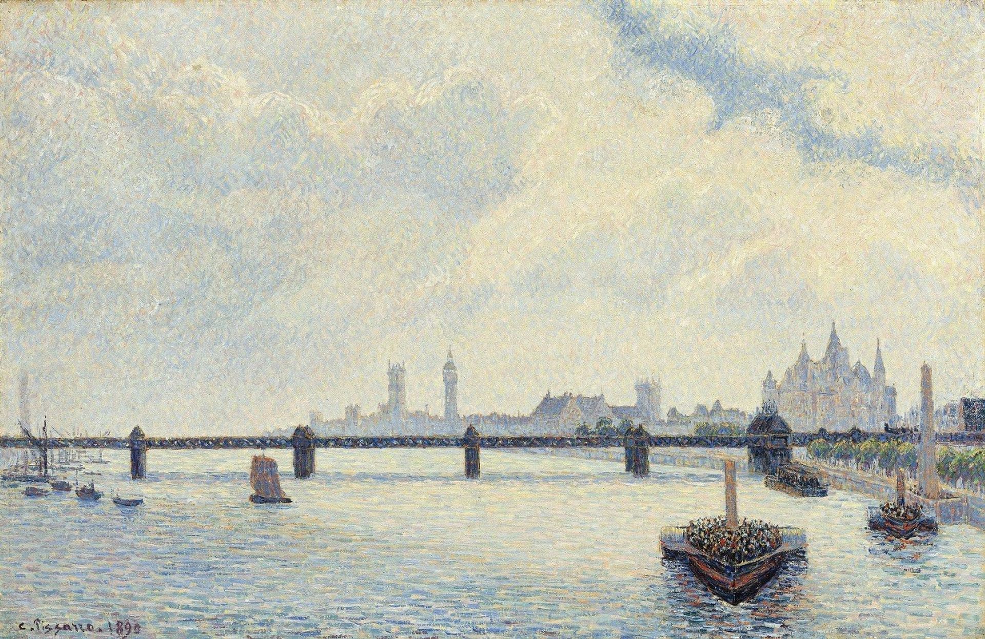 Charing Cross Bridge,London by Camille Pissarro