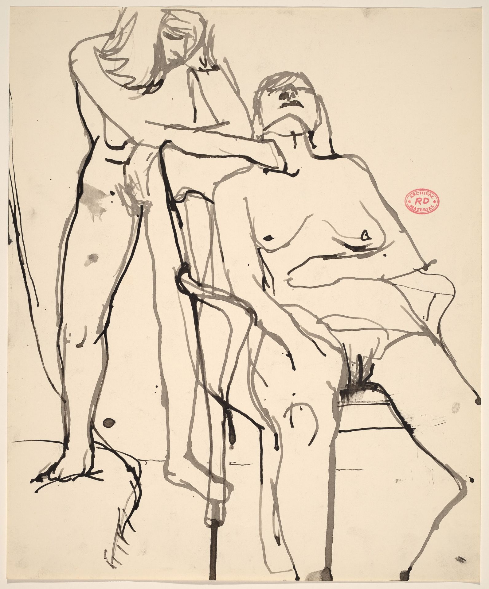 Untitled [standing female nude behind a seated female nude] by Richard Diebenkorn
