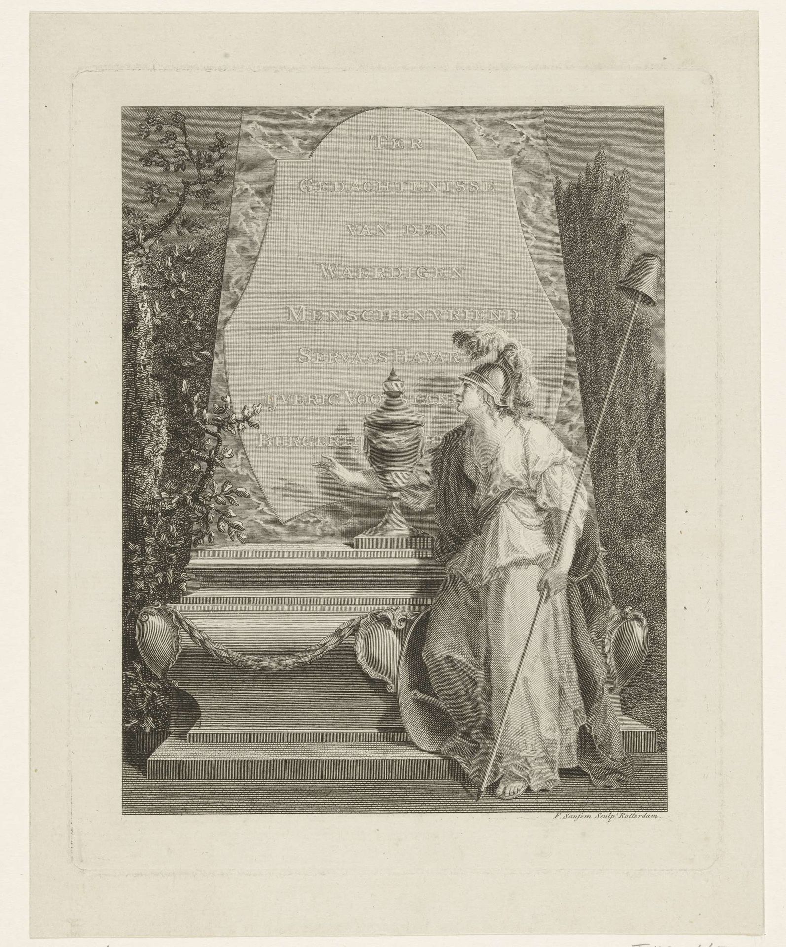 Monument ter nagedachtenis van Servaas Havart, 1785 by Franciscus Sansom