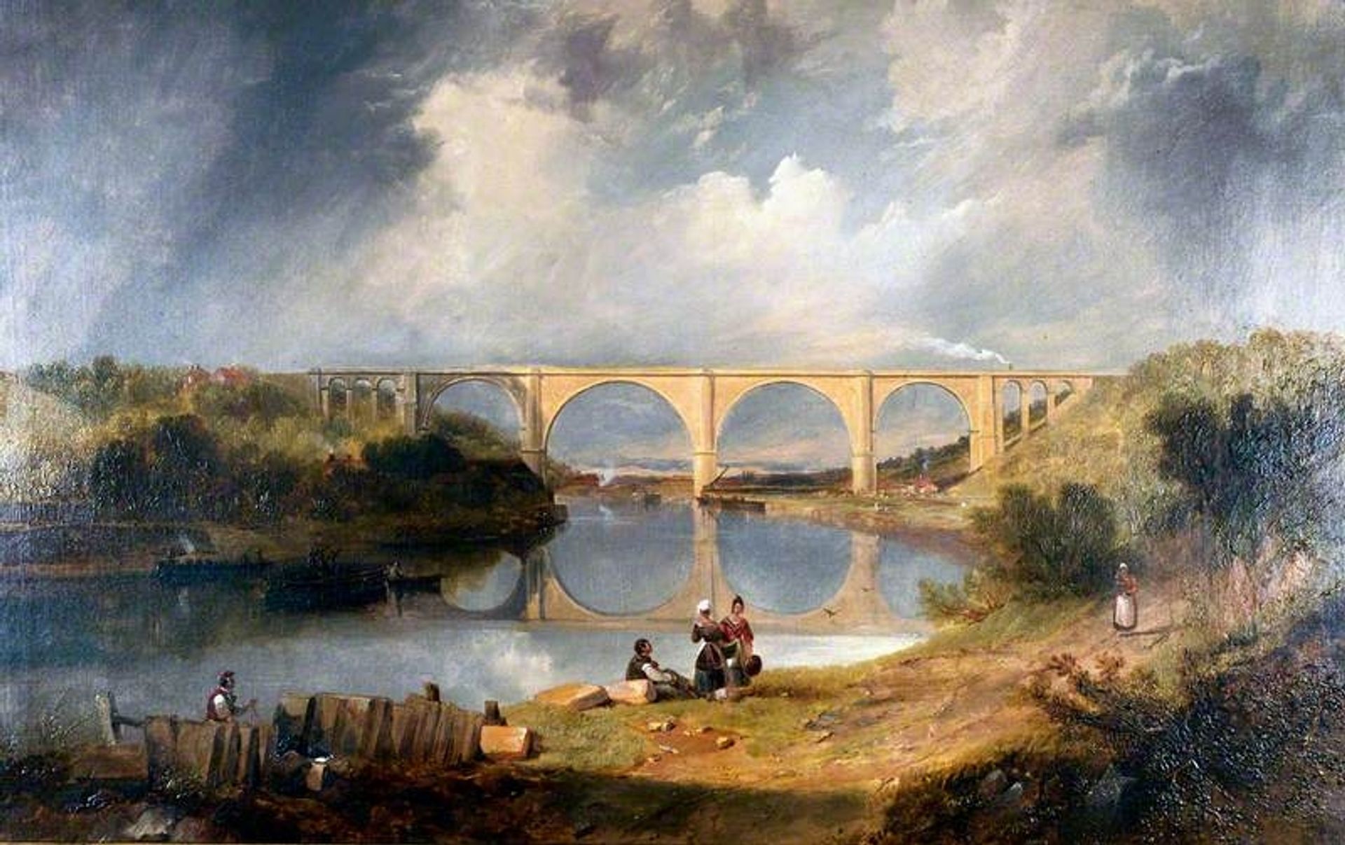 Victoria Bridge over the River Wear by John Wilson Carmichael