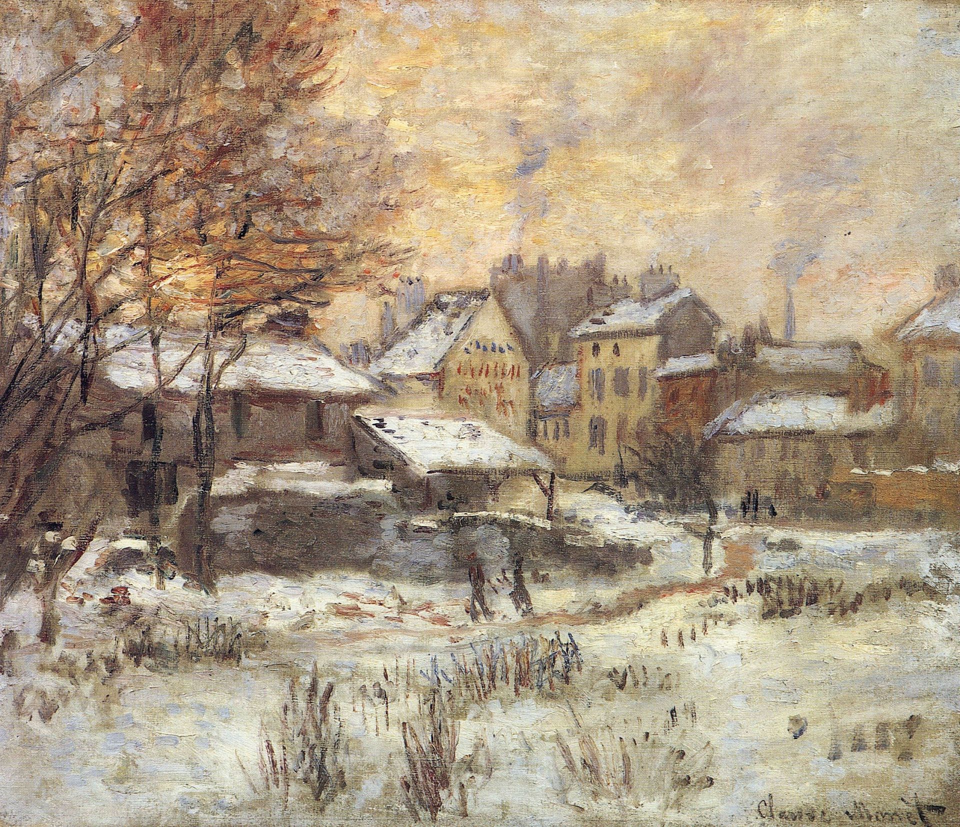 Snow Effect with Setting Sun by Claude Monet