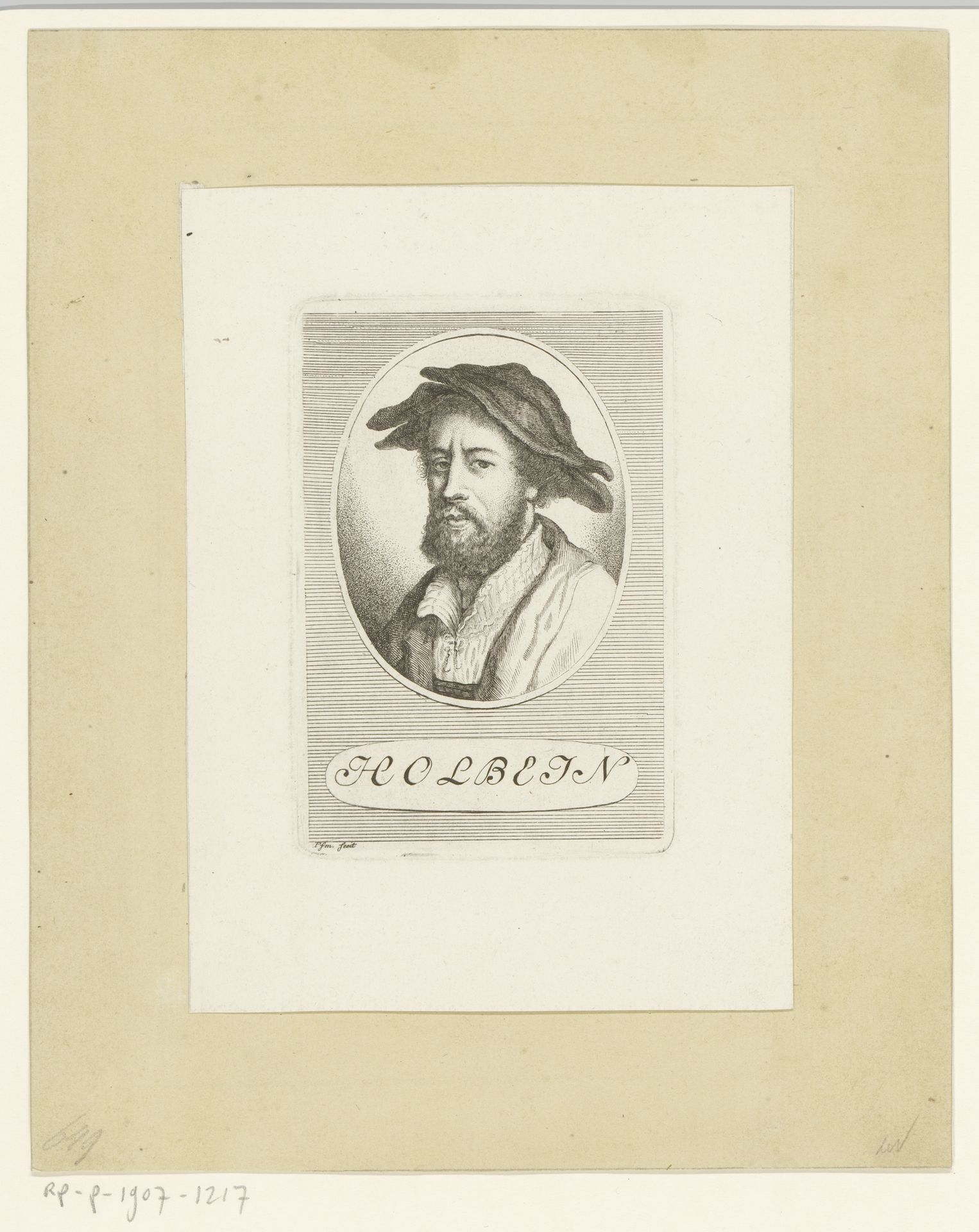 Portret van Hans Holbein (I) by Heinrich Pfenninger