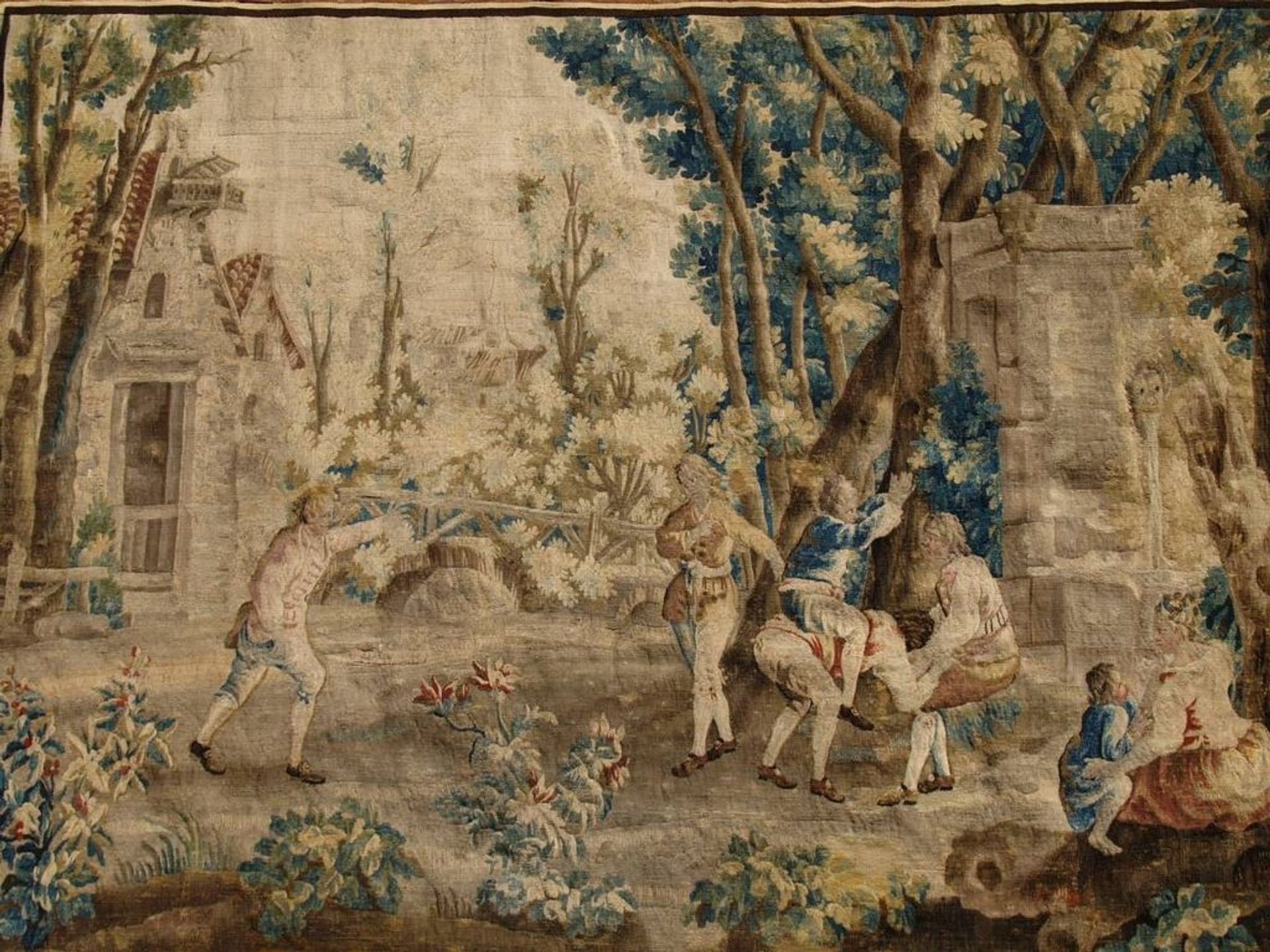 Les Amusements Champêtres: Le cheval fondu (Tapestry) by Jean-Baptiste Oudry