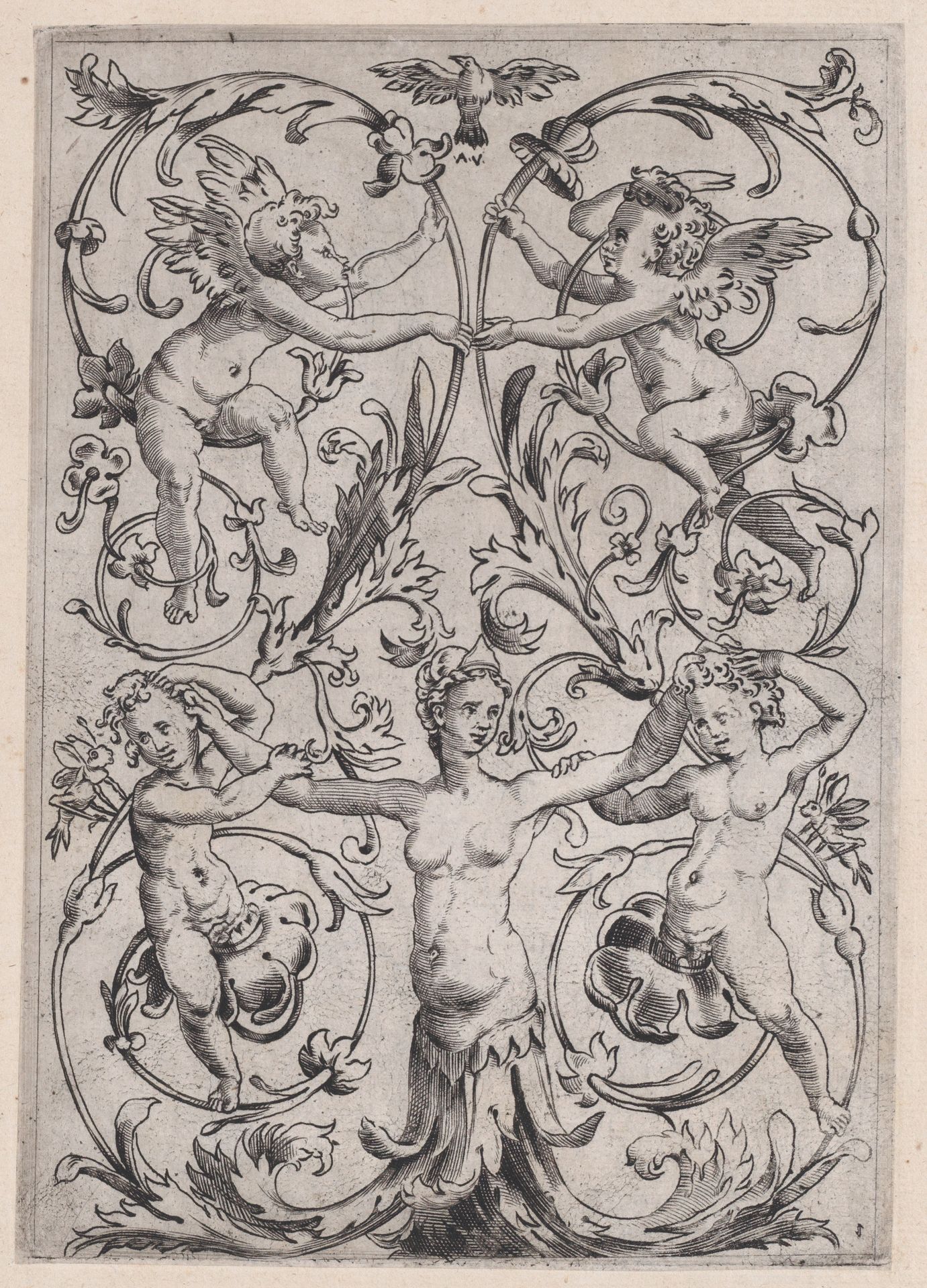 Ornamental Panel by Agostino Veneziano