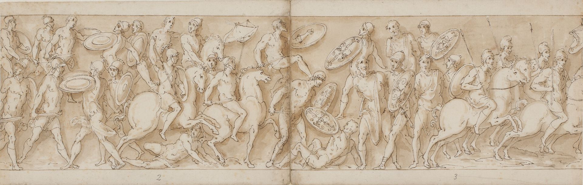 Roman attack (end of LXXVI); barbarian chiefs are taken prisoner (LXXVII); departure for a battle with the Sarmatians (beginning of LXXVIII) by Giovanni Guerra