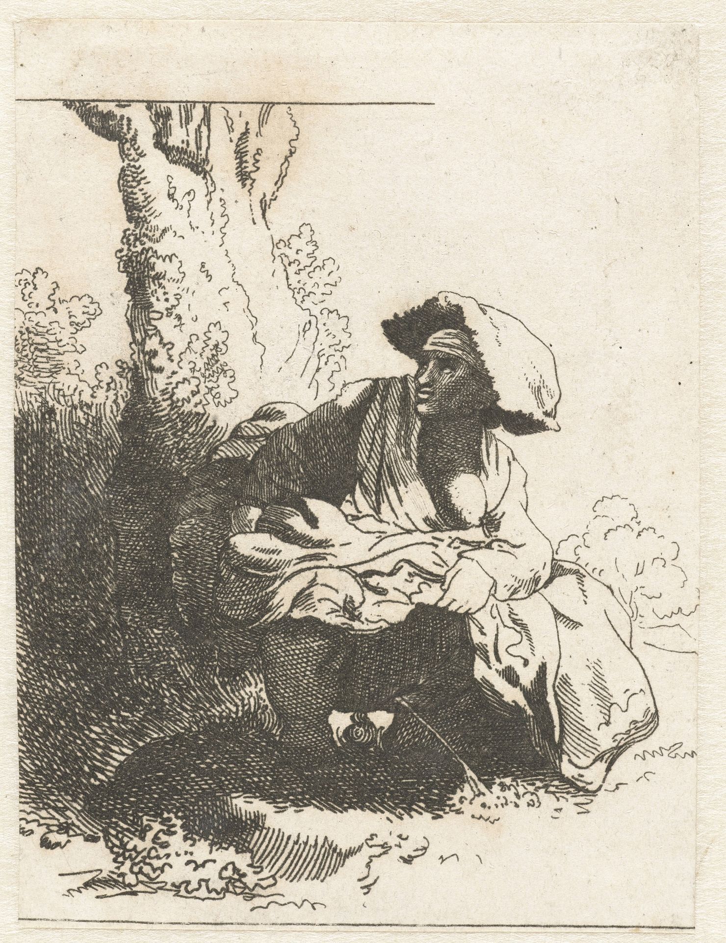 A woman making water by Anonymous